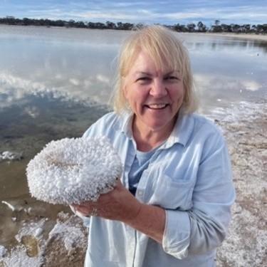 Kathy Benison in the field on her international Thompson Lecture Tour