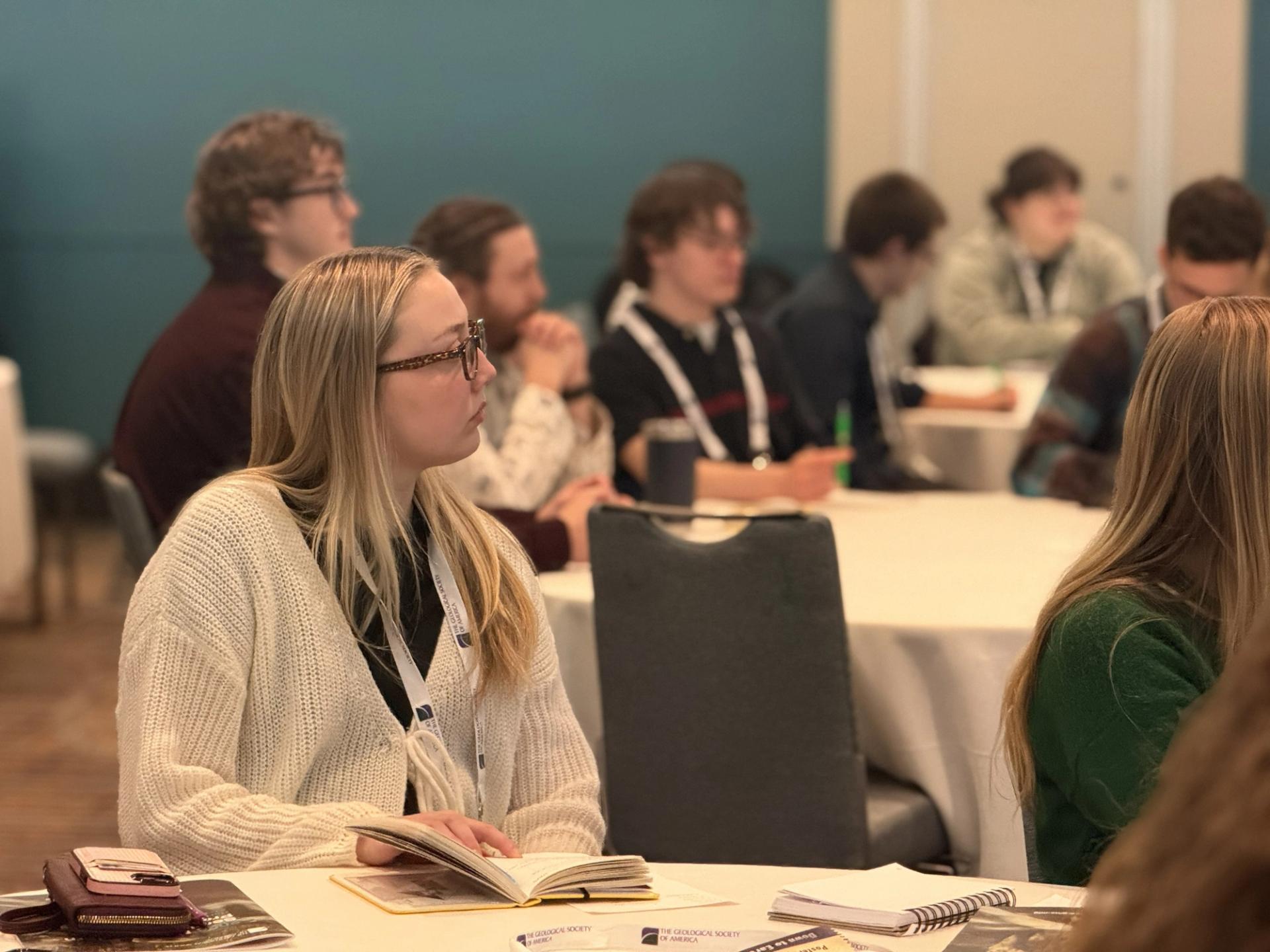 Photo of students at career workshop at GSA section meeting