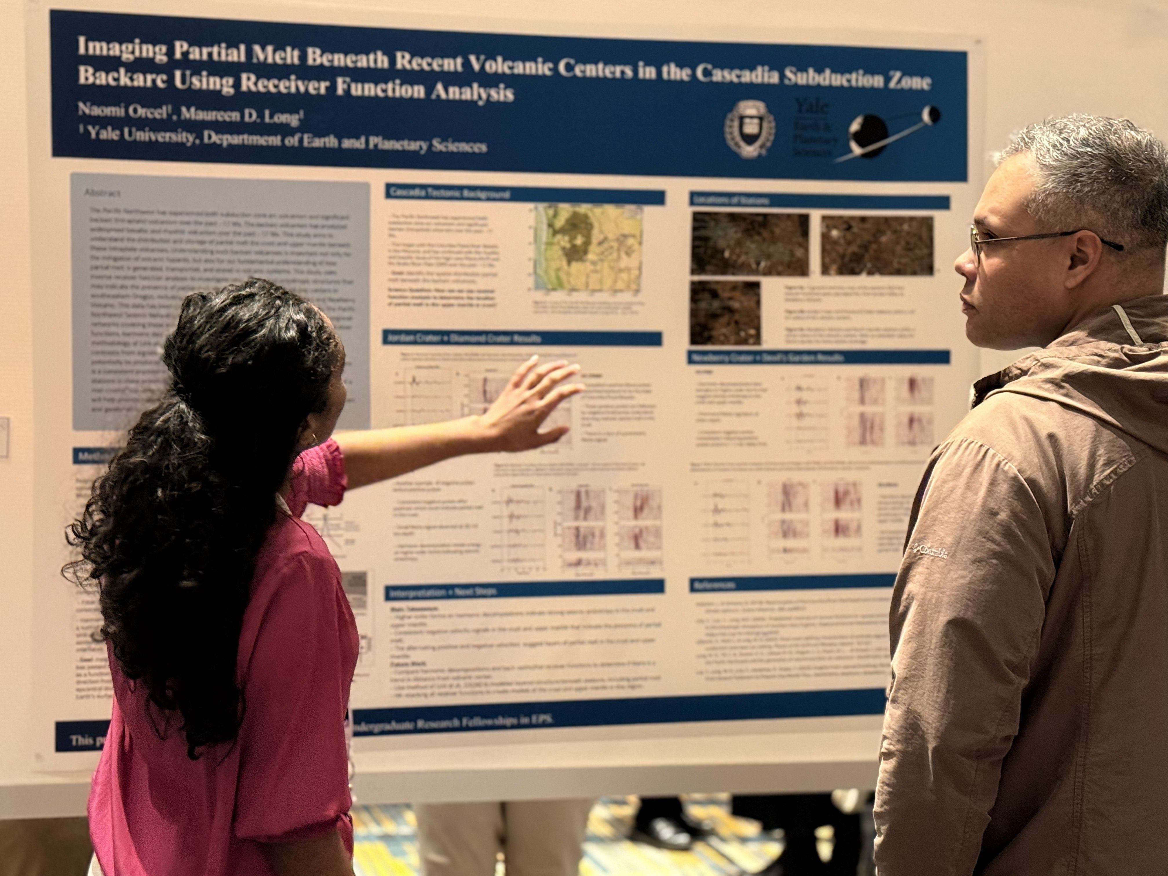 Photo of researcher presenting poster at GSA Section meeting