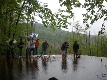 Water quality measurement during a visit to acid mine drainage