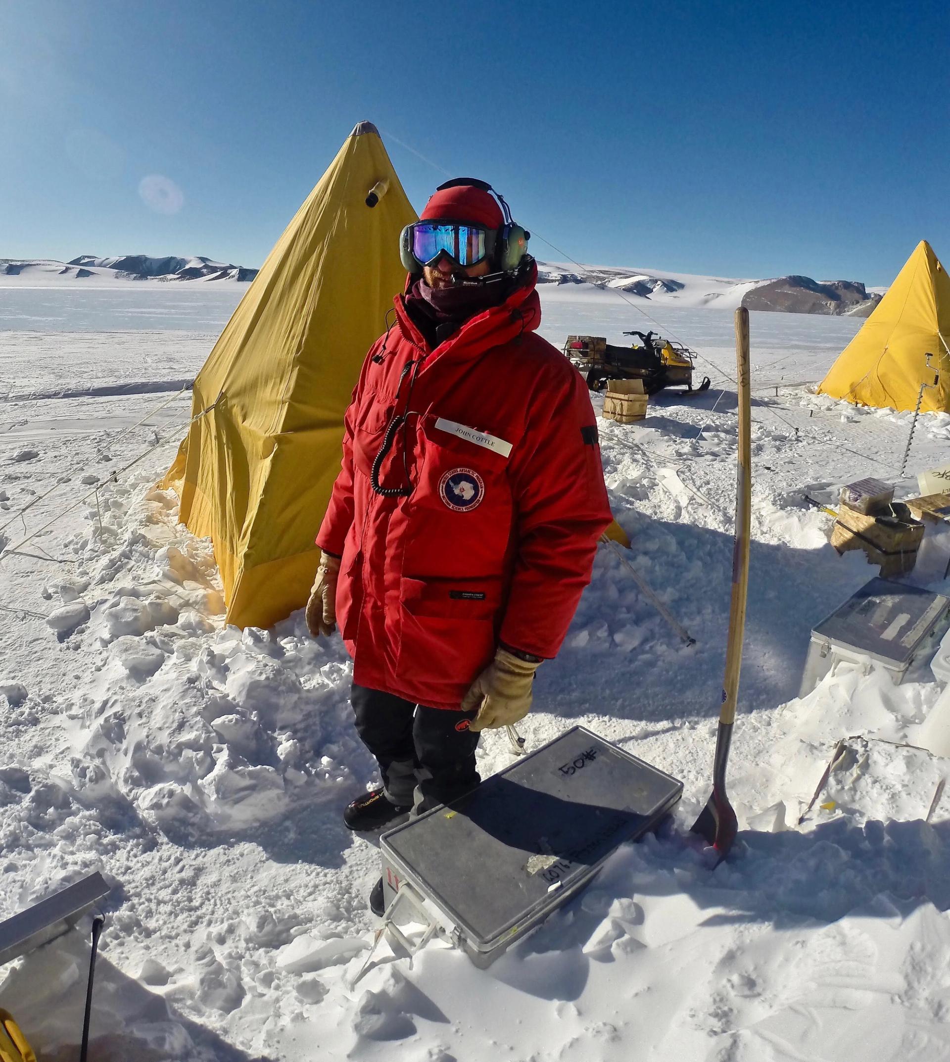 Photo of John doing fieldwork in the Transantarctic Mountains.