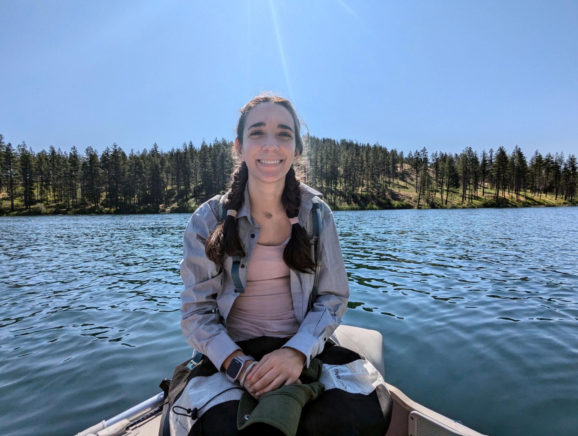 Fieldwork in Northern Washington, sampling the chemocline of sulfidic lakes. 