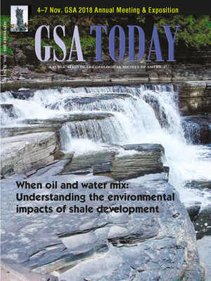 Cover image for GSA Today Issue: September 2018