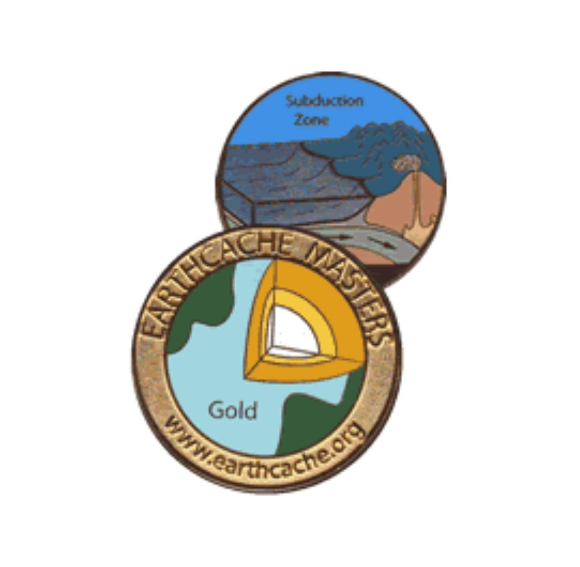 Gold Earthcache Pin Image