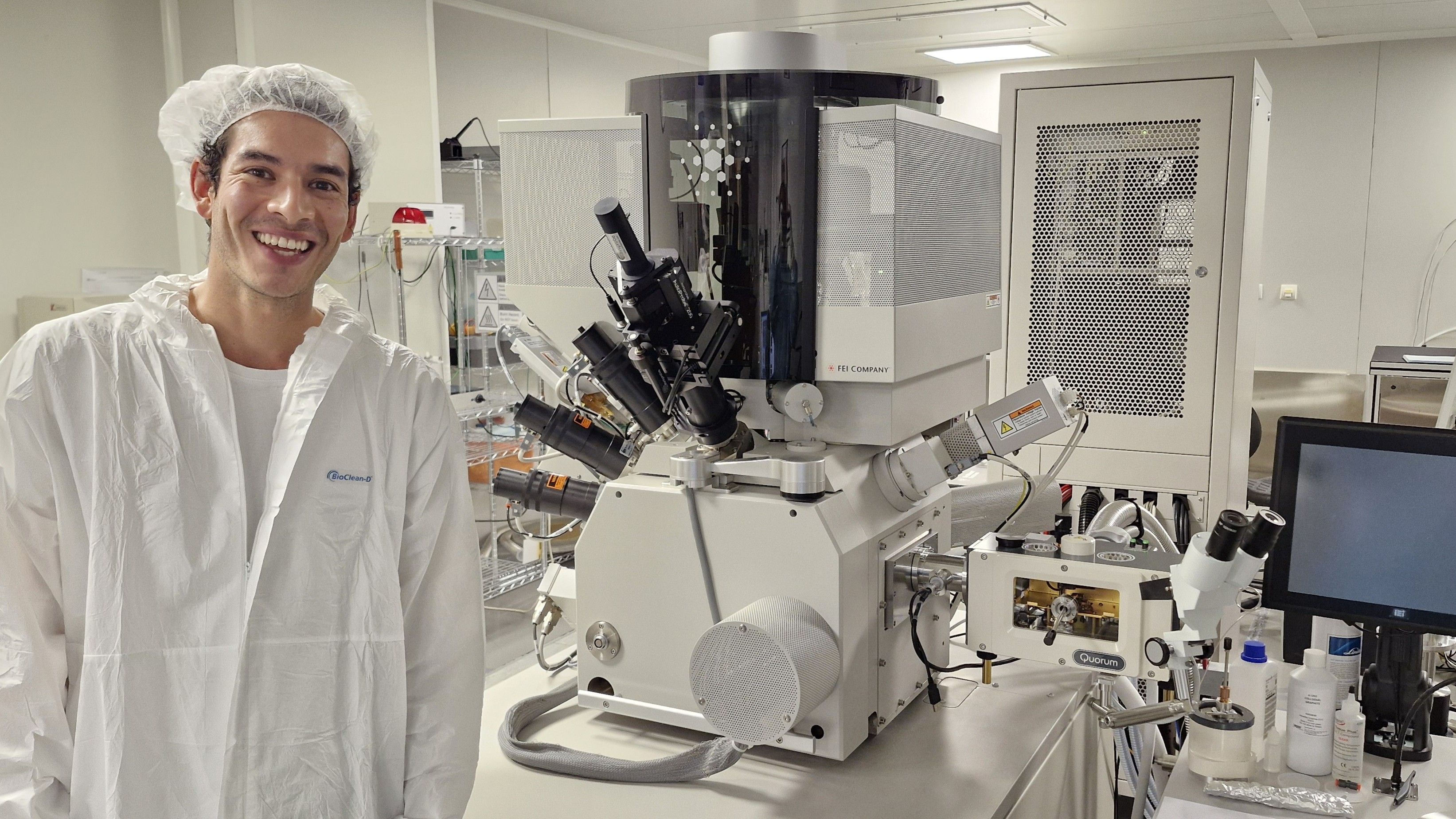 GSA Graduate student research grant recipient in laboratory working with analytical equipment