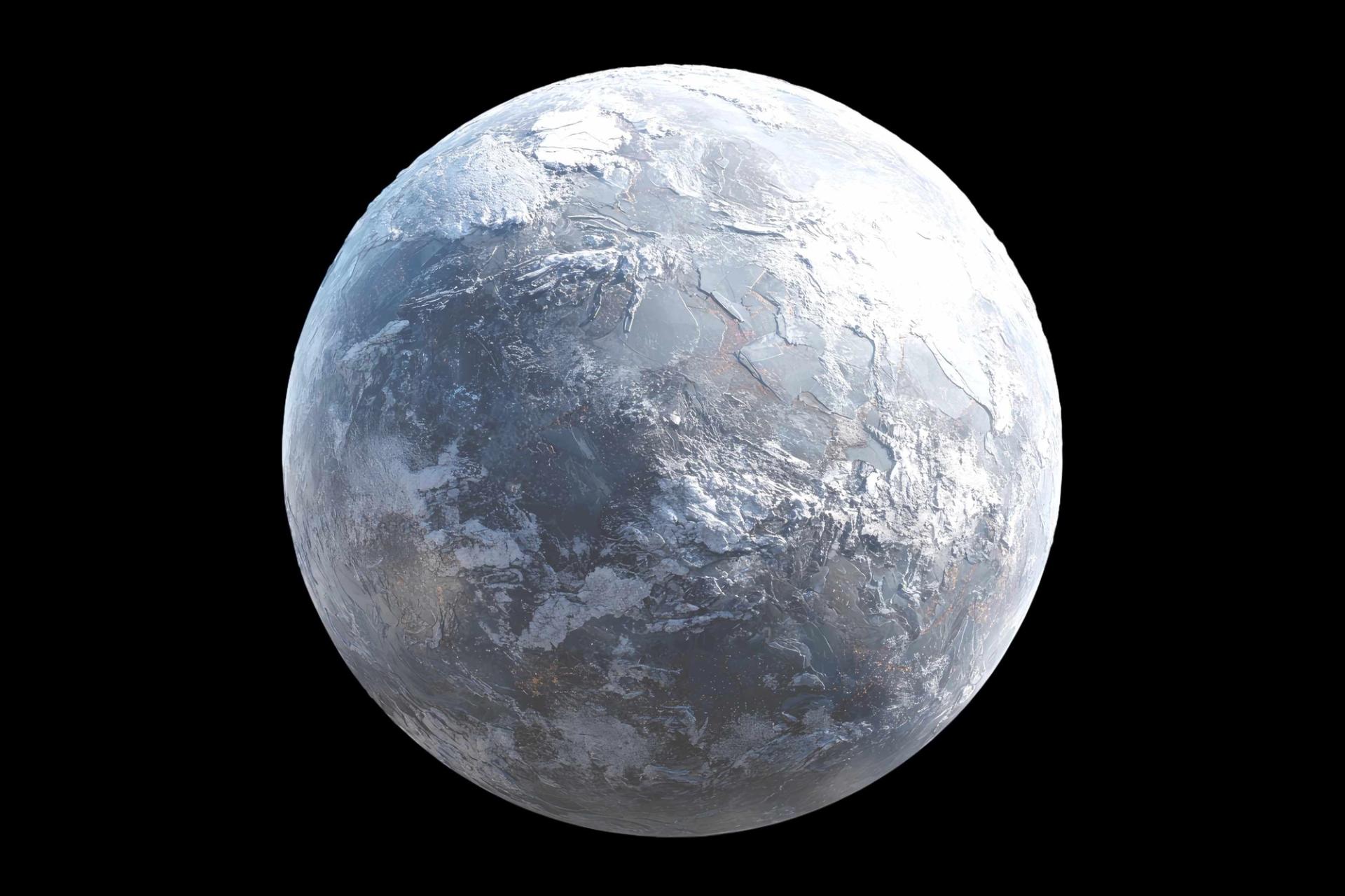 Illustration of ancient snowball earth