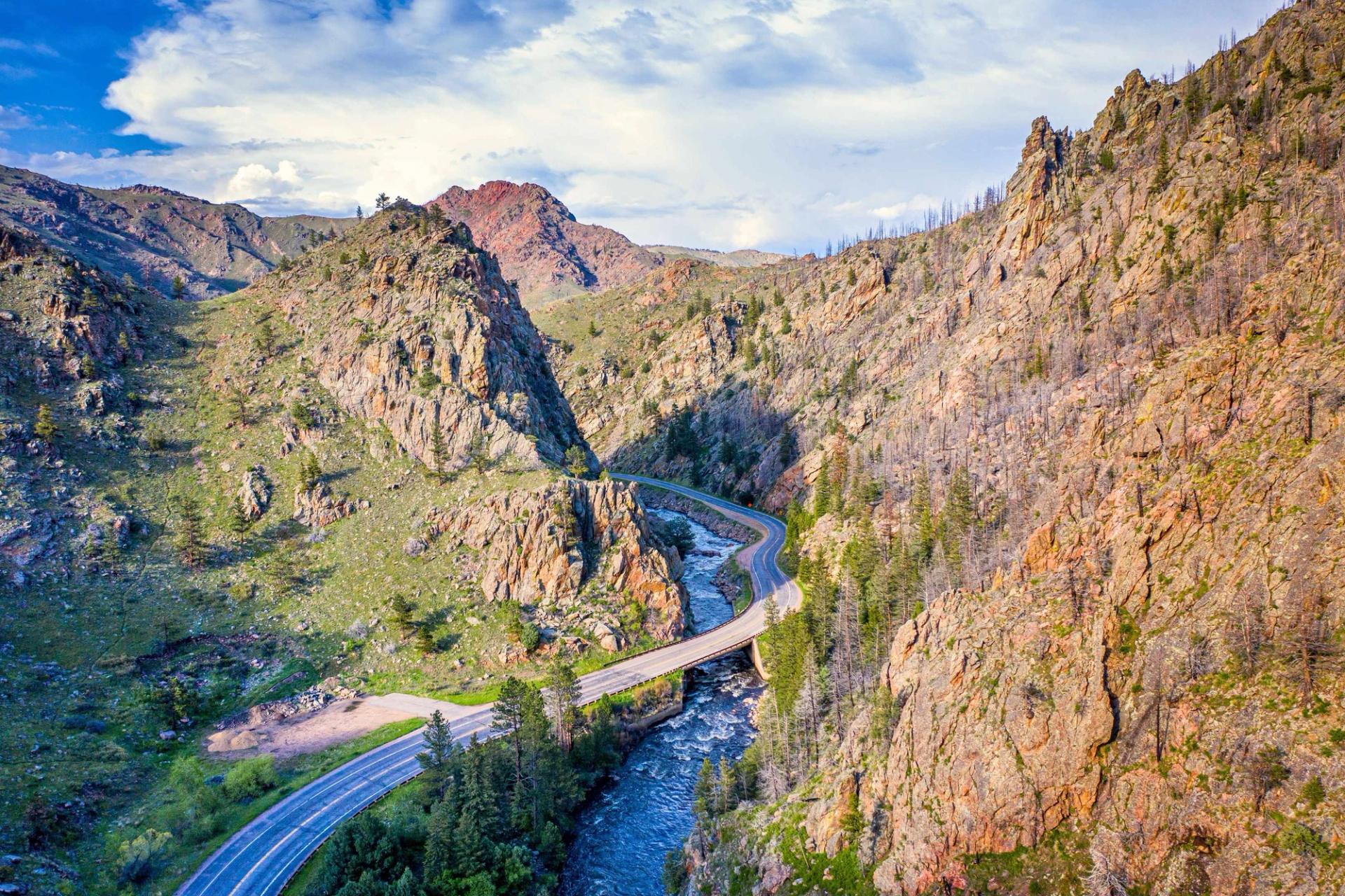 Scenic image of Poudre Canyon in the northern Colorado Front Range