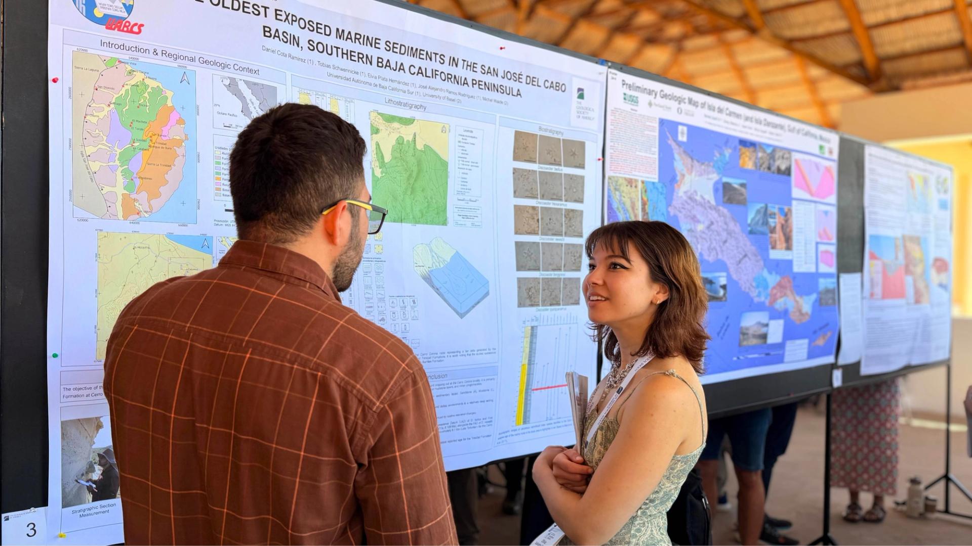 Geoscientist presenting poster at GSA Cordilleran Section Meeting