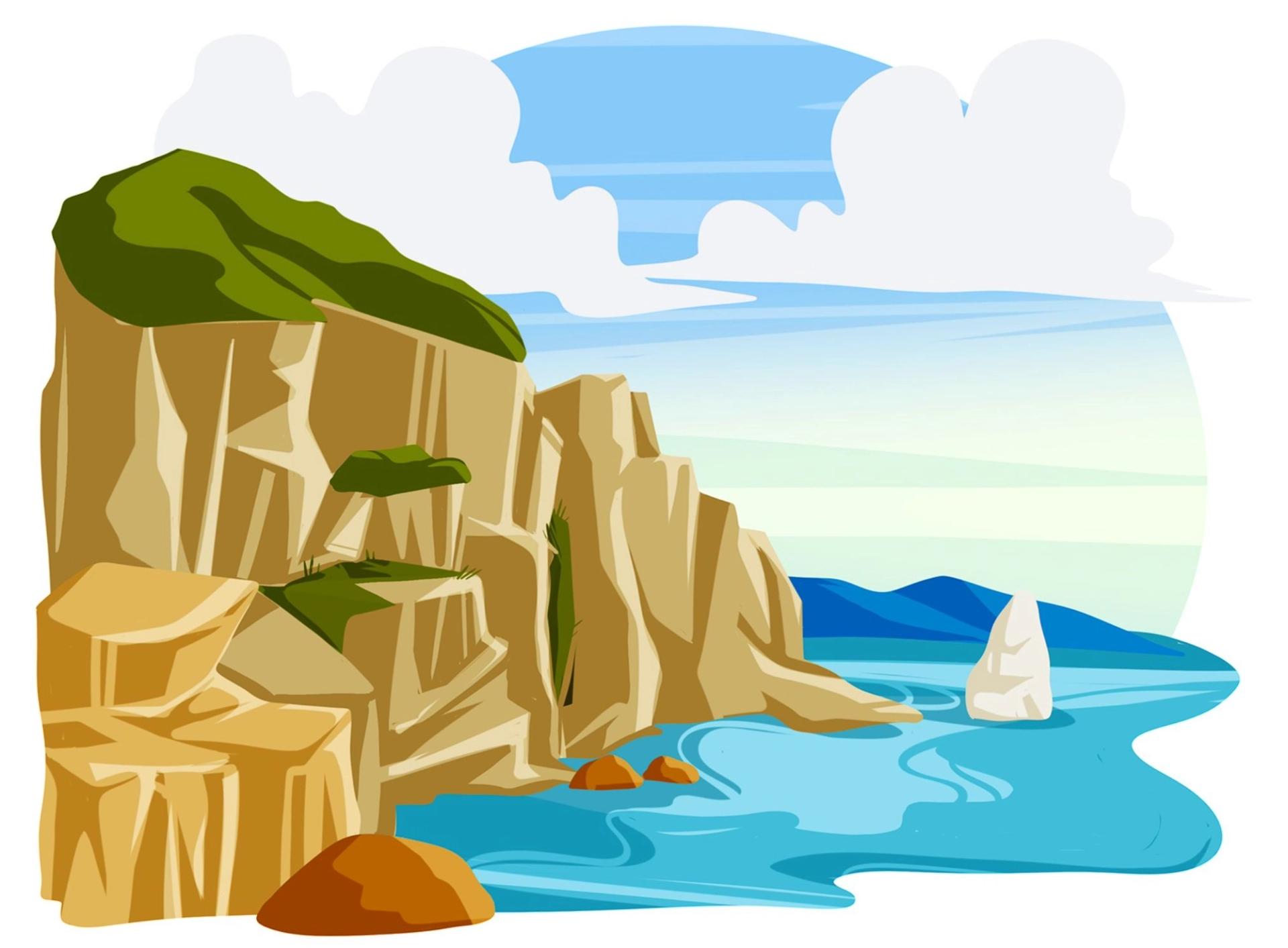 Geology Animation - mountains and ocean