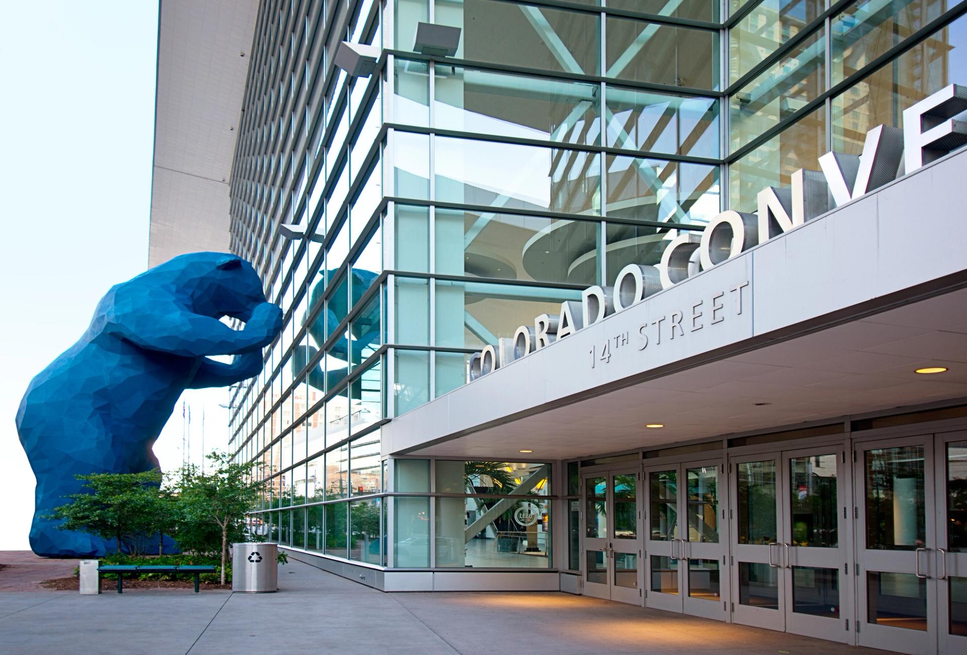 Colorado Convention Center in Denver, Colorado. Centrally located in Denver, the center has become one of Denver's many landmarks.