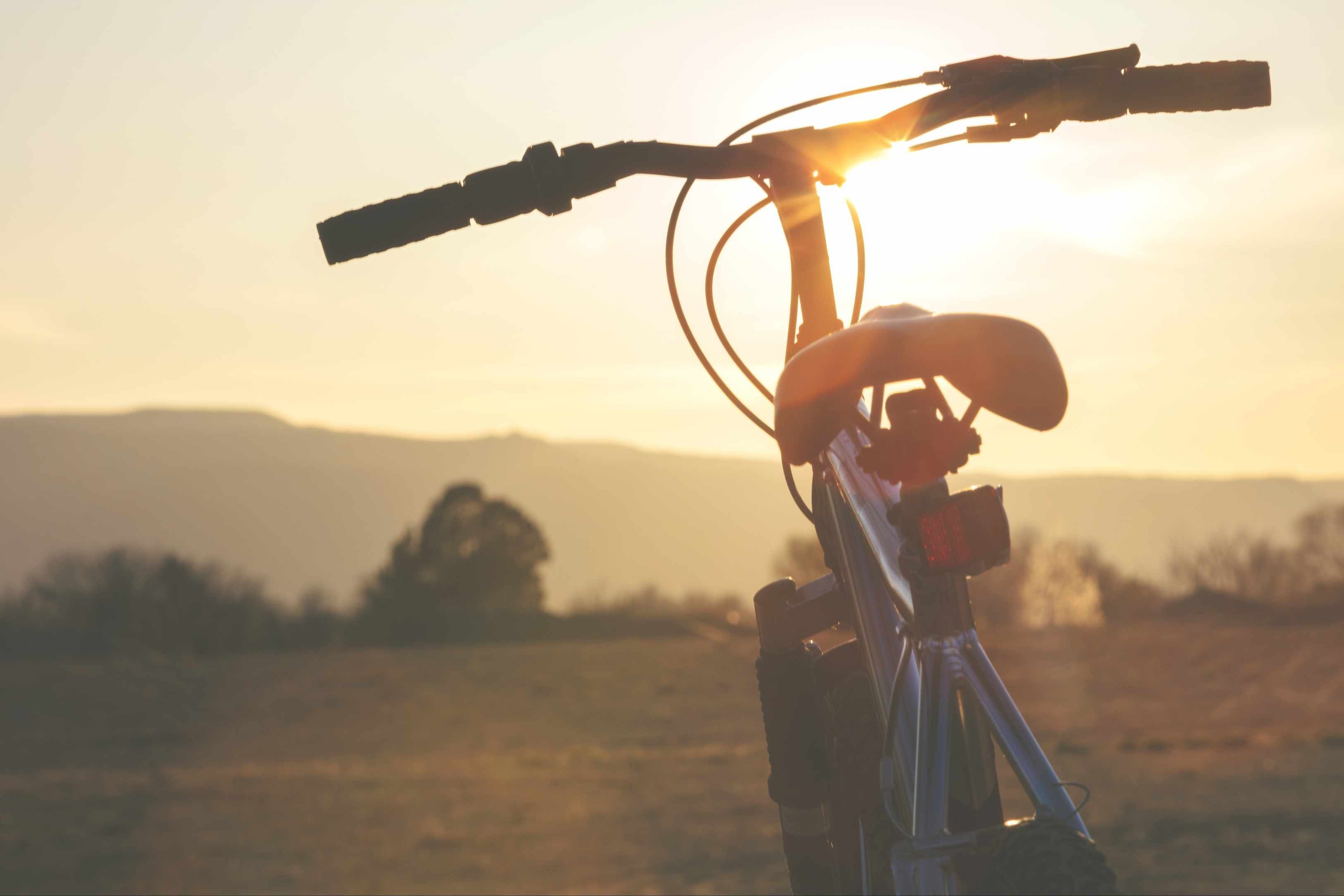 Scenic image of bike at sunrise in colorado