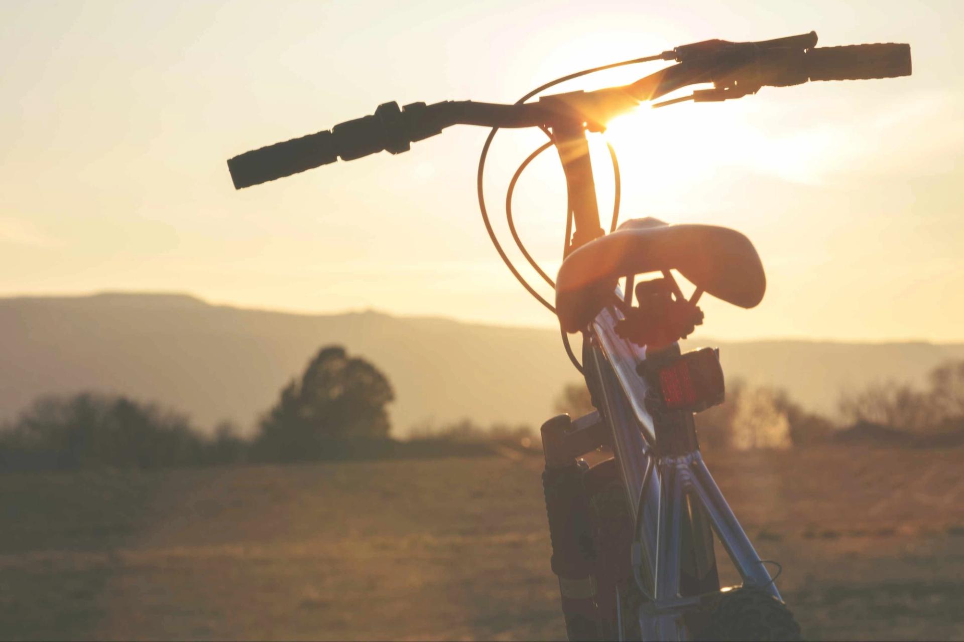 Scenic image of bike at sunrise in colorado