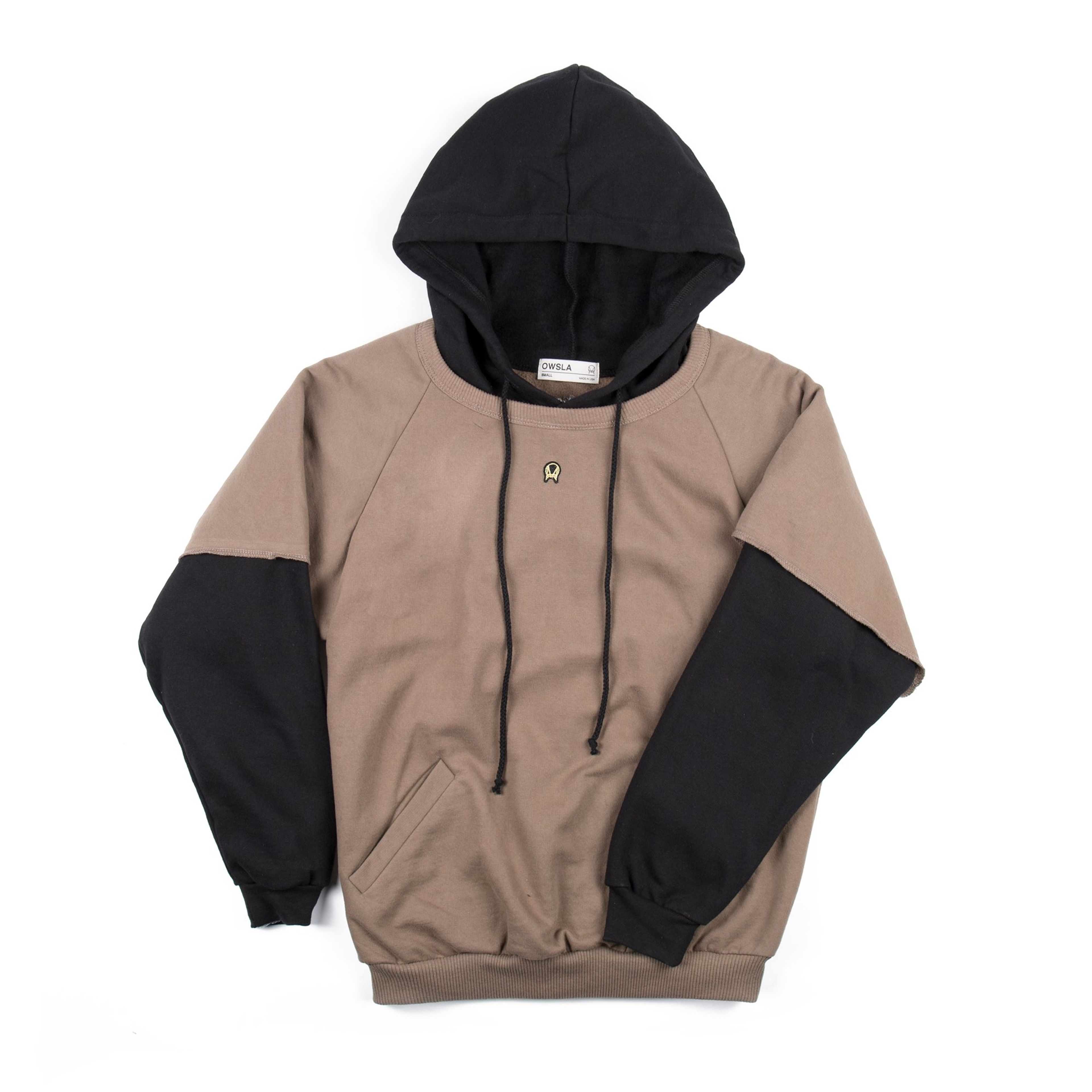 OWSLA INSET HOODIE TEE - MOUSEY/BLACK