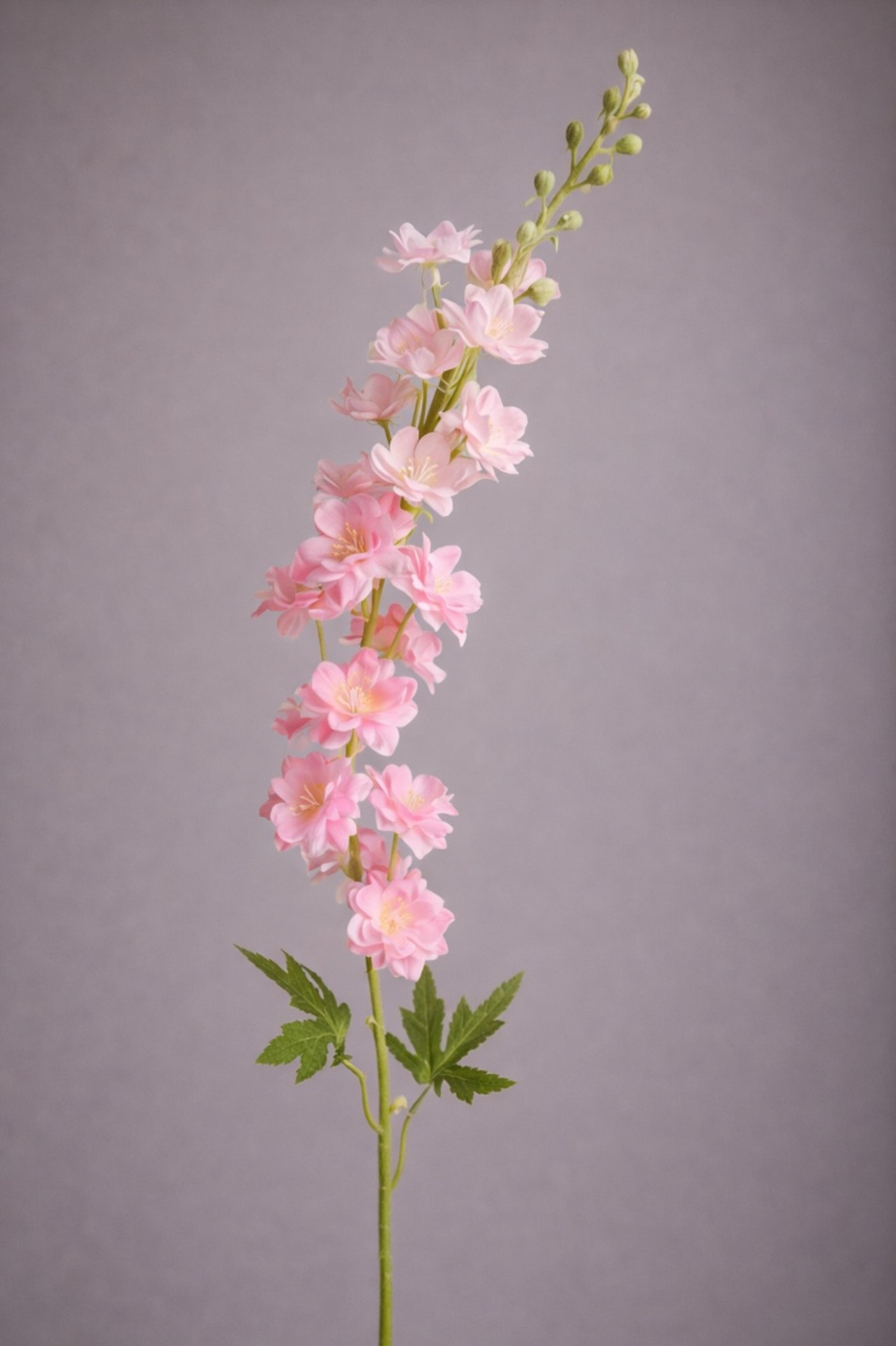 Fake Delphinium with Le aves, Silk Delphinium  Flowers, Artificial Flower  Crafts, Pink Bloom for  Bridal Bouquets,  Wedding Arrangement  Centerpiece | per stick