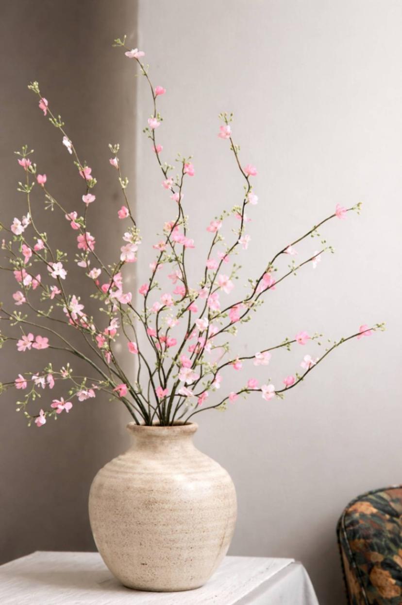 Simulation Lucky Soft  pink Plum Blossom  Branch – Artificial Snow  Willow Flower | per stick