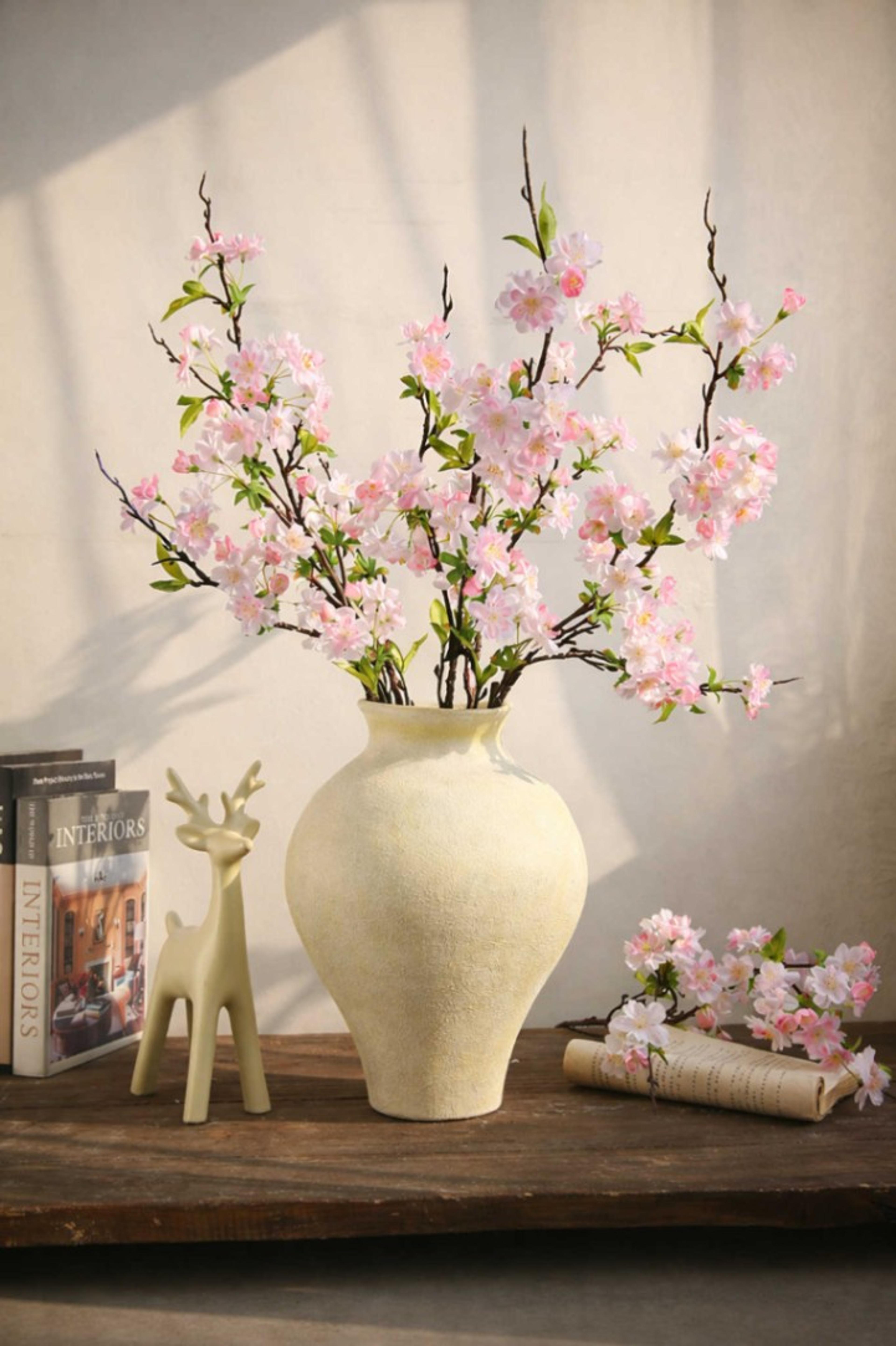 Faux Cherry Blossom  Branch Artificial Flower ,  Light Pink Cherry Blos som , Romantic Living,  Room Decor | per stick