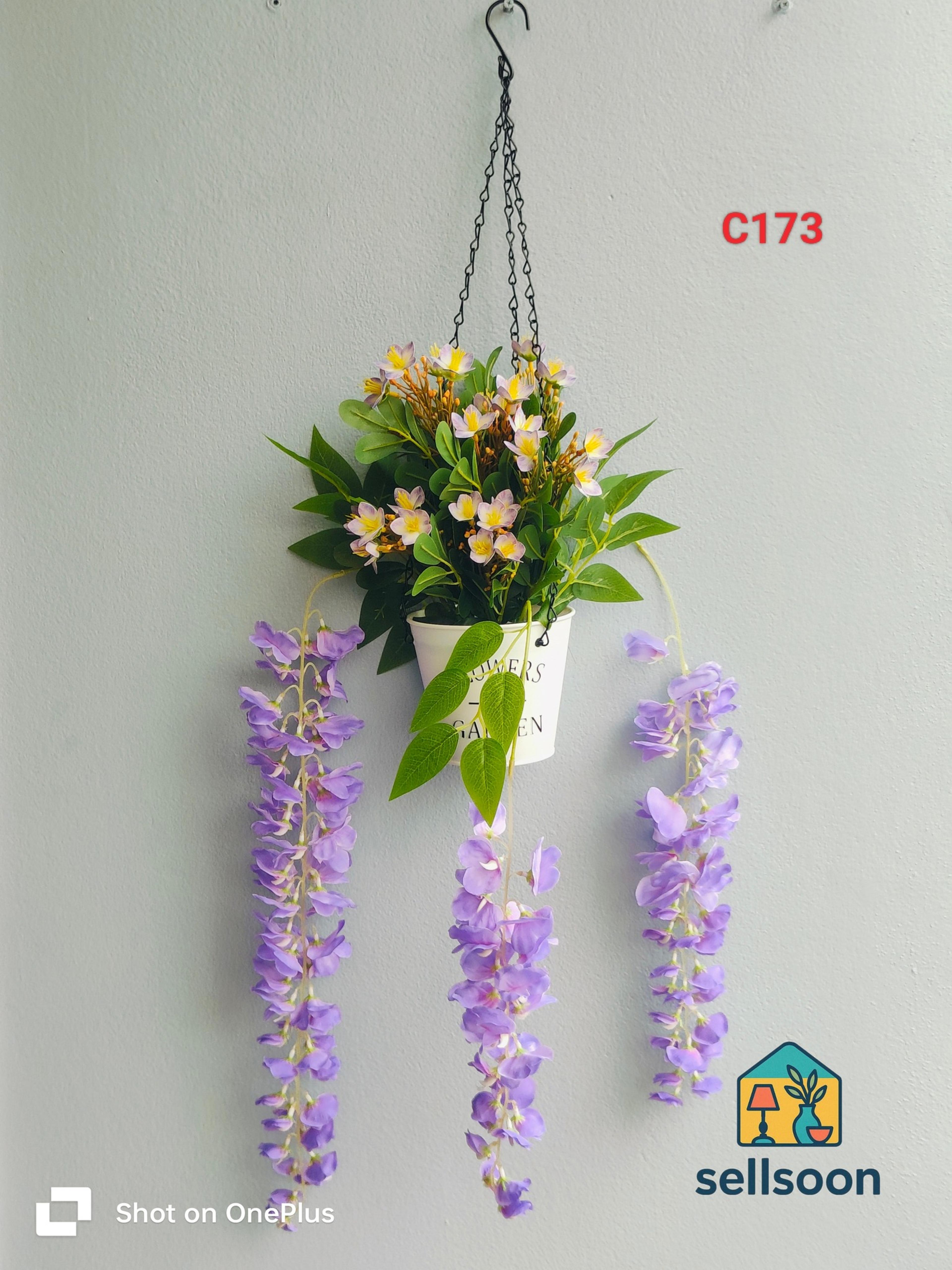 Premium Rubber Artificial Flower Plant with Fiber Pot (3 Feet Decorative Floor Plant)