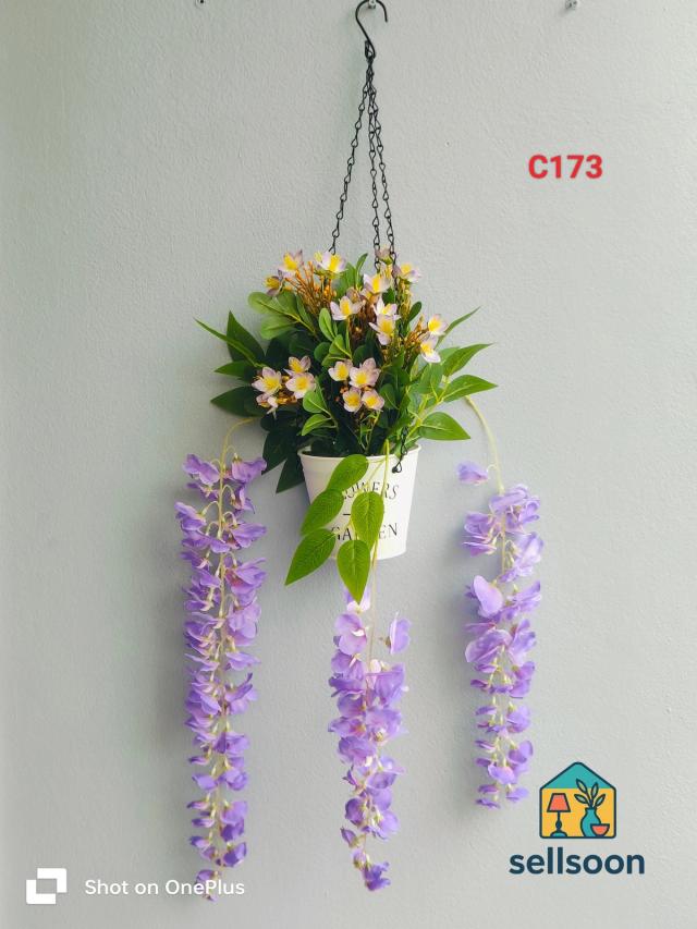 Premium Rubber Artificial Flower Plant with Fiber Pot (3 Feet Decorative Floor Plant)