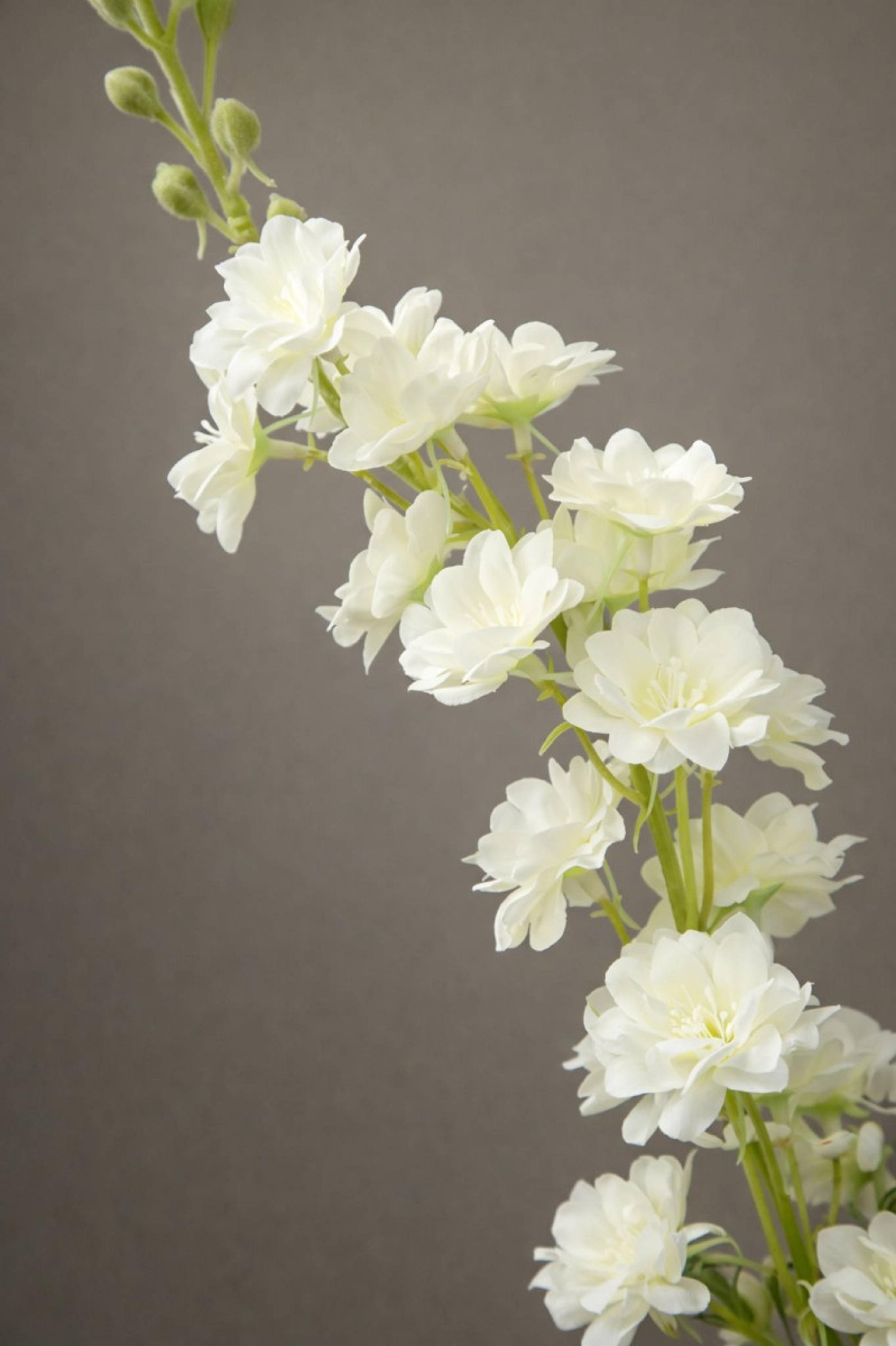Fake Delphinium with  Leaves, Silk Delphinium  Flowers, Artificial Flower  Crafts, White Bloom for  Bridal Bouquets, Weddi ng Arrangement  Centerpiece | per stick