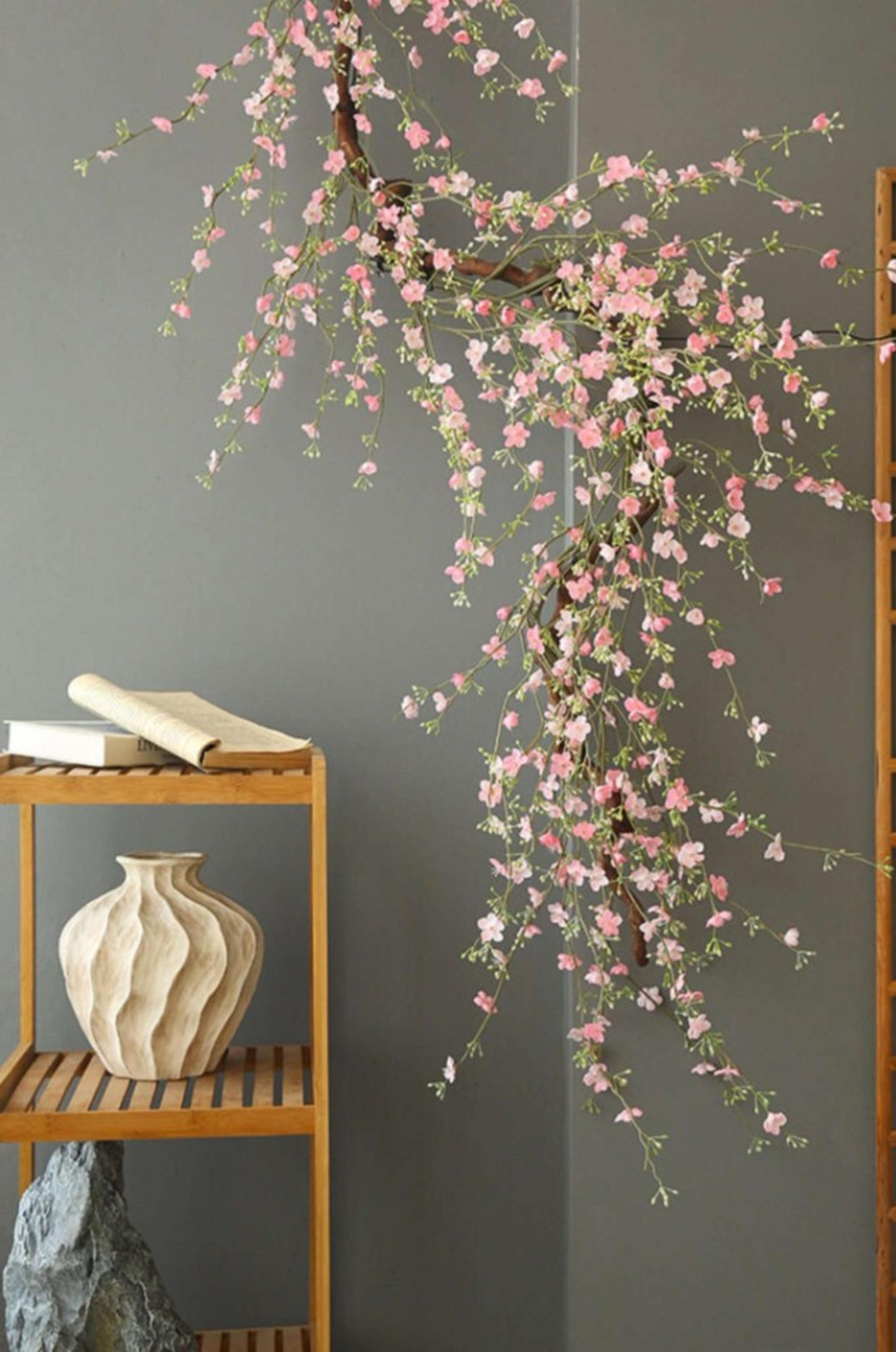 Simulation Lucky Soft  pink Plum Blossom  Branch – Artificial Snow  Willow Flower | per stick
