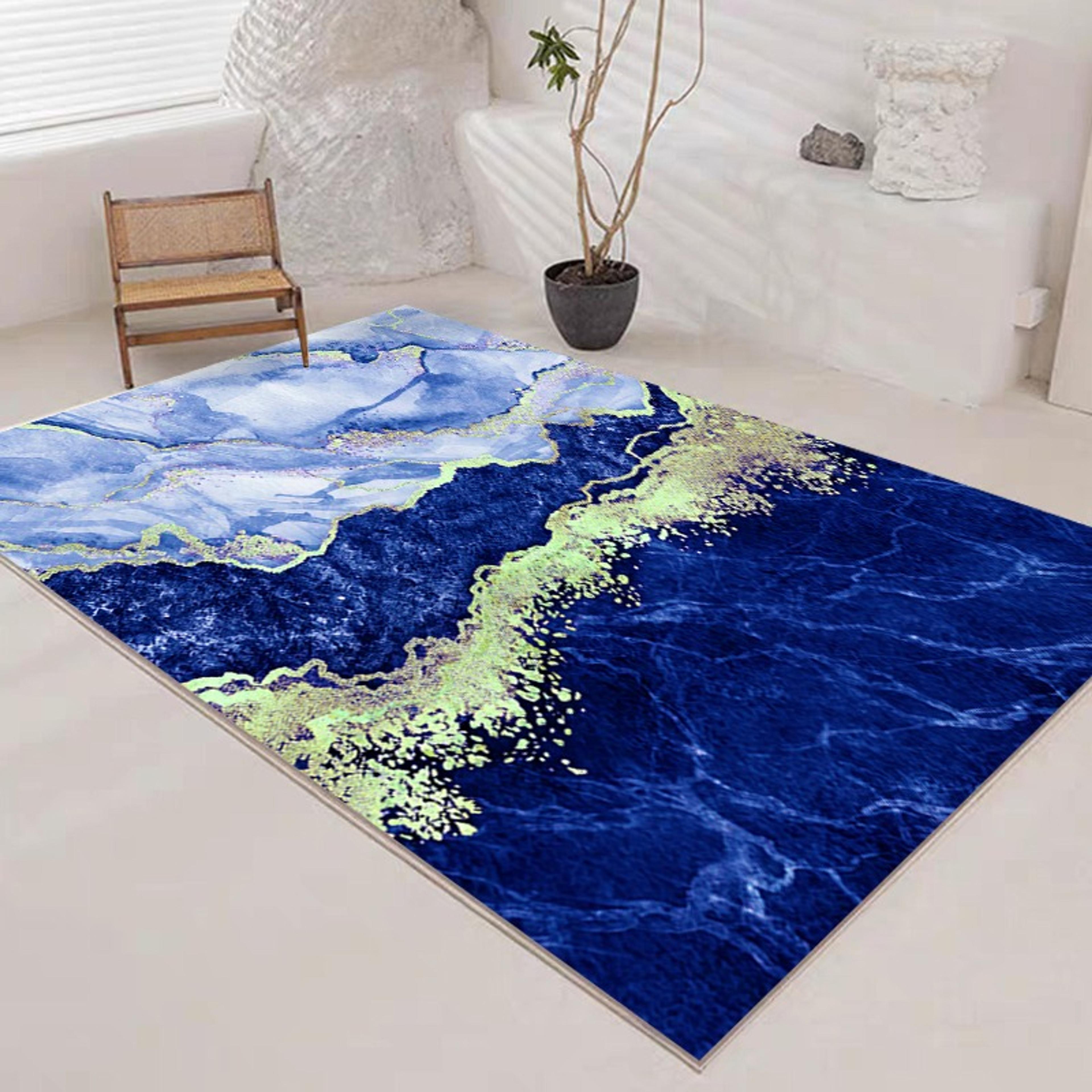 Washed Cashmere Carpet – Persian Design Premium Velvet Rug for Living Room & Bedroom