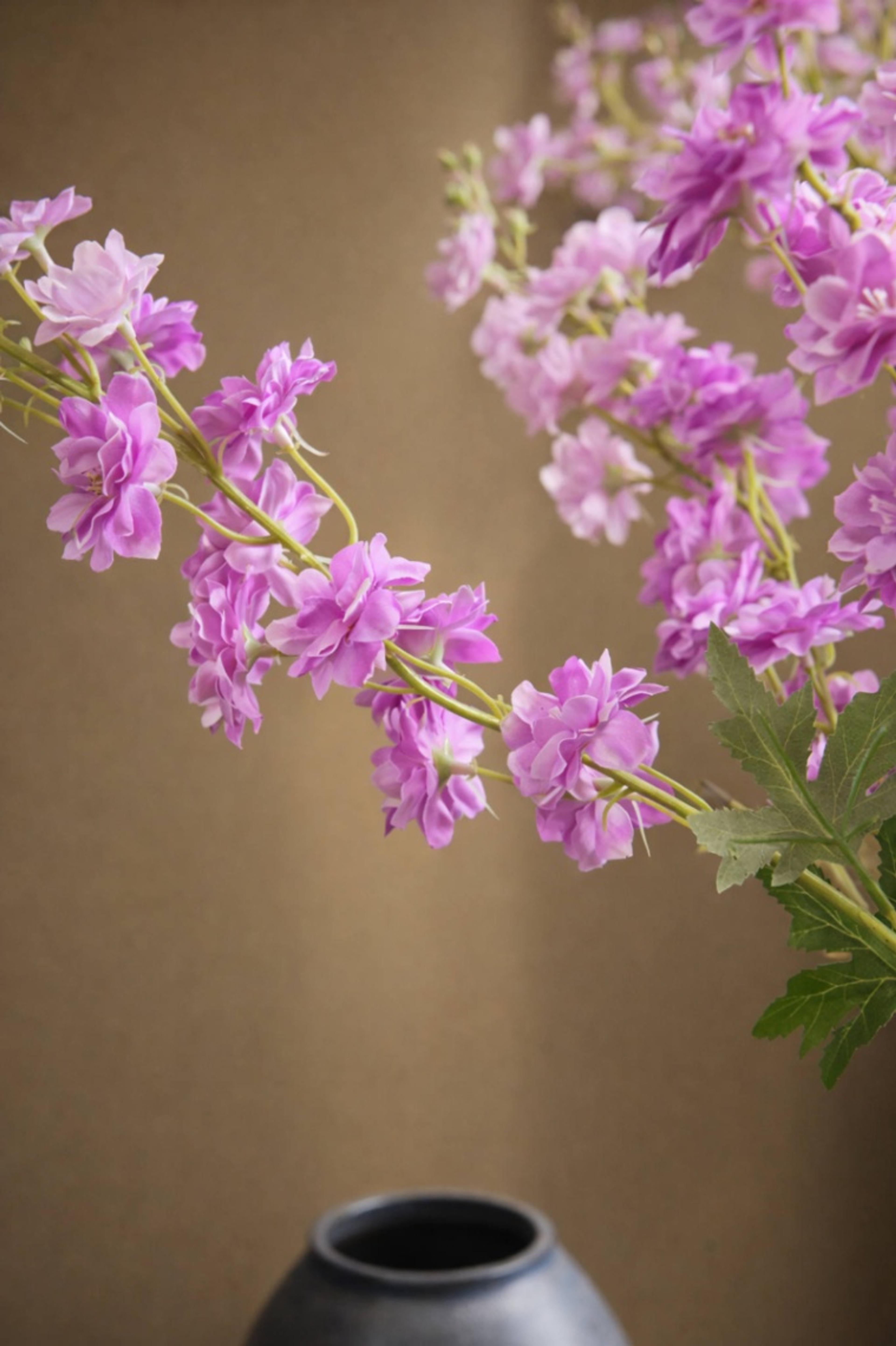 Fake Delphinium with  Leaves, Silk Delphinium  Flowers, Artificial Flower  Crafts, Lotus color Blo om for Bridal Bouquets,  Wedding Arrangement  Centerpiec | per stick