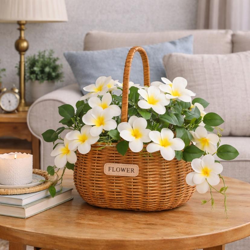 টব সহ রাবার ফুলের কমপ্যাক্ট প্ল্যান্ট | ১৫" উচ্চতা চায়না ইমপোর্টেড বেতের টব