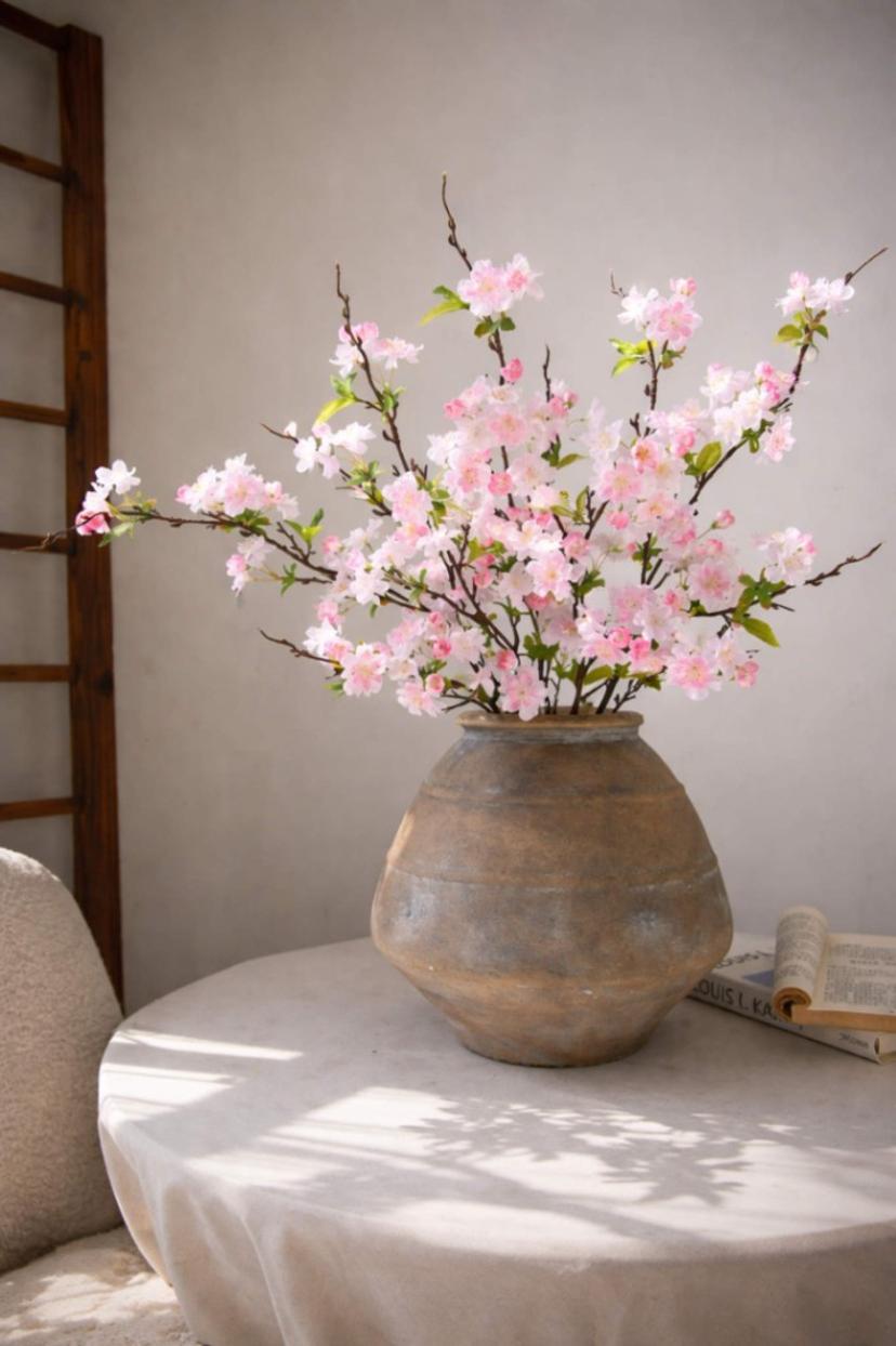 Faux Cherry Blossom  Branch Artificial Flower ,  Light Pink Cherry Blos som , Romantic Living,  Room Decor | per stick
