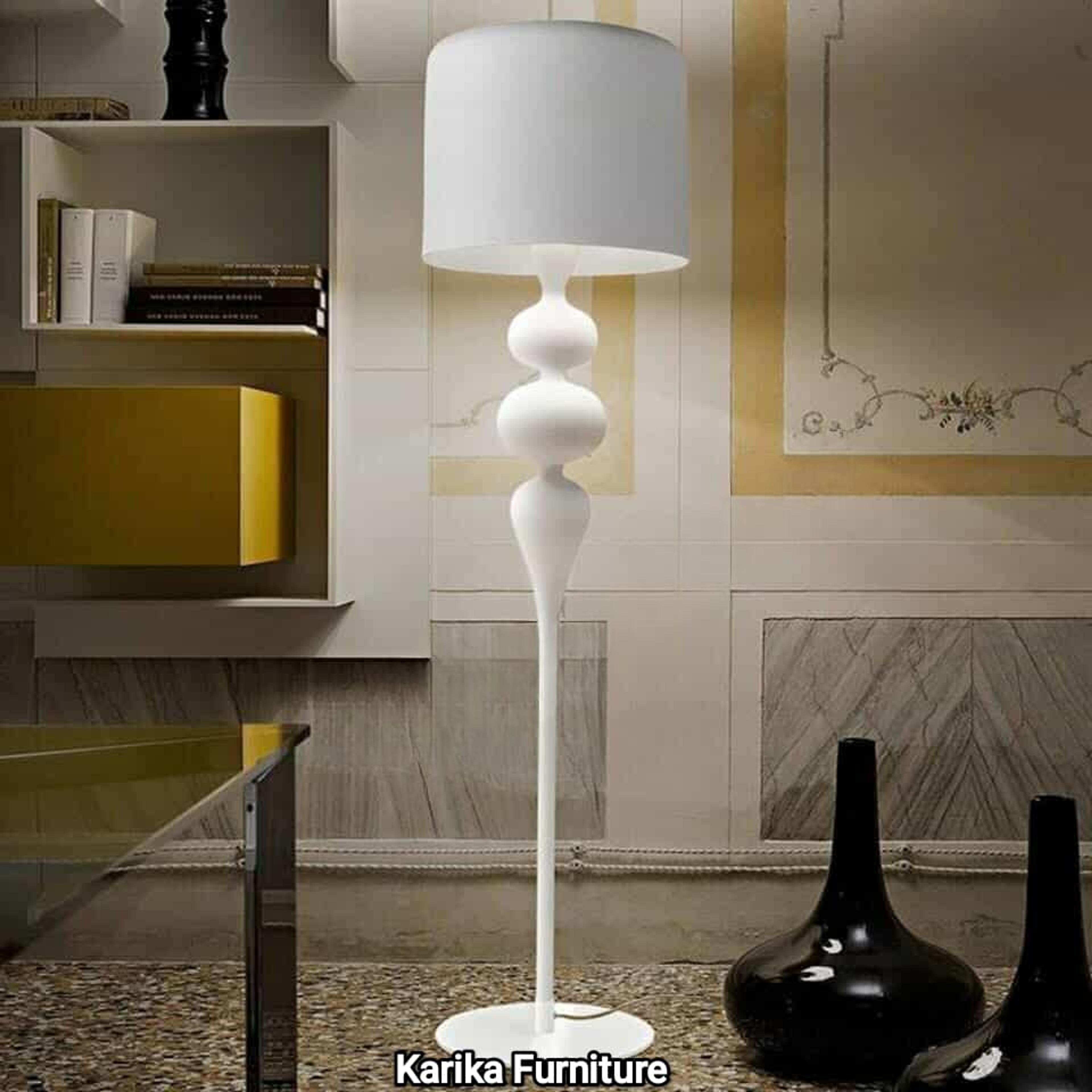 Curvy Matte Finish Floor Lamp – Elegant Light Distribution | Premium Drawing Room Decor