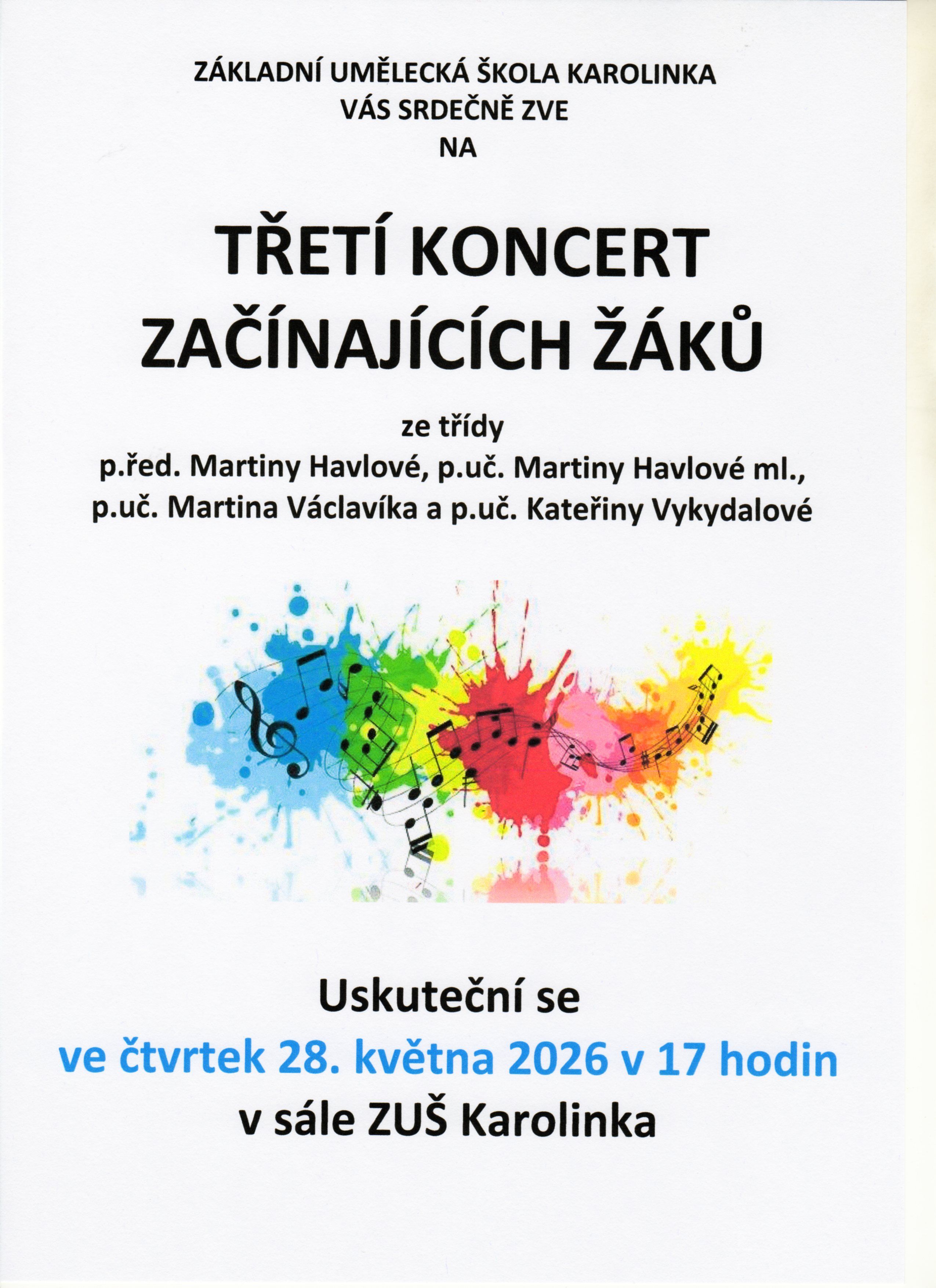 Třetí koncert začínajících žáků 
