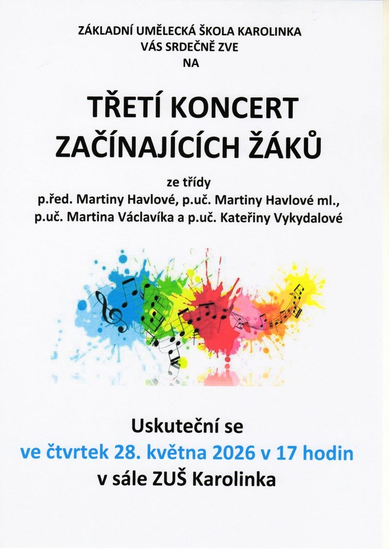 Třetí koncert začínajících žáků