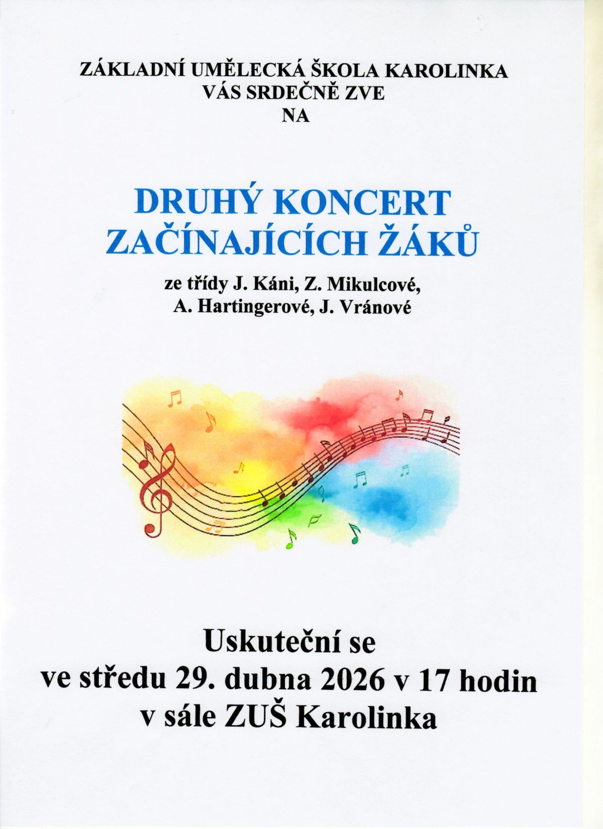 Druhý koncert začínajících žáků 