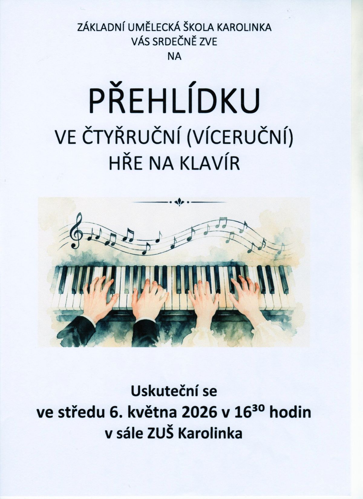 Přehlídka ve čtyřruční( víceruční) hře na klavír