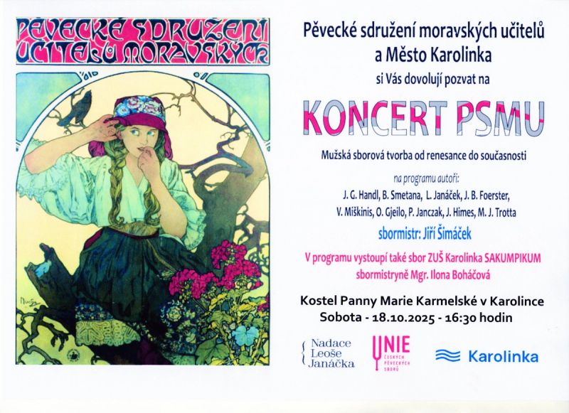 Pozvánka na koncert PSMU