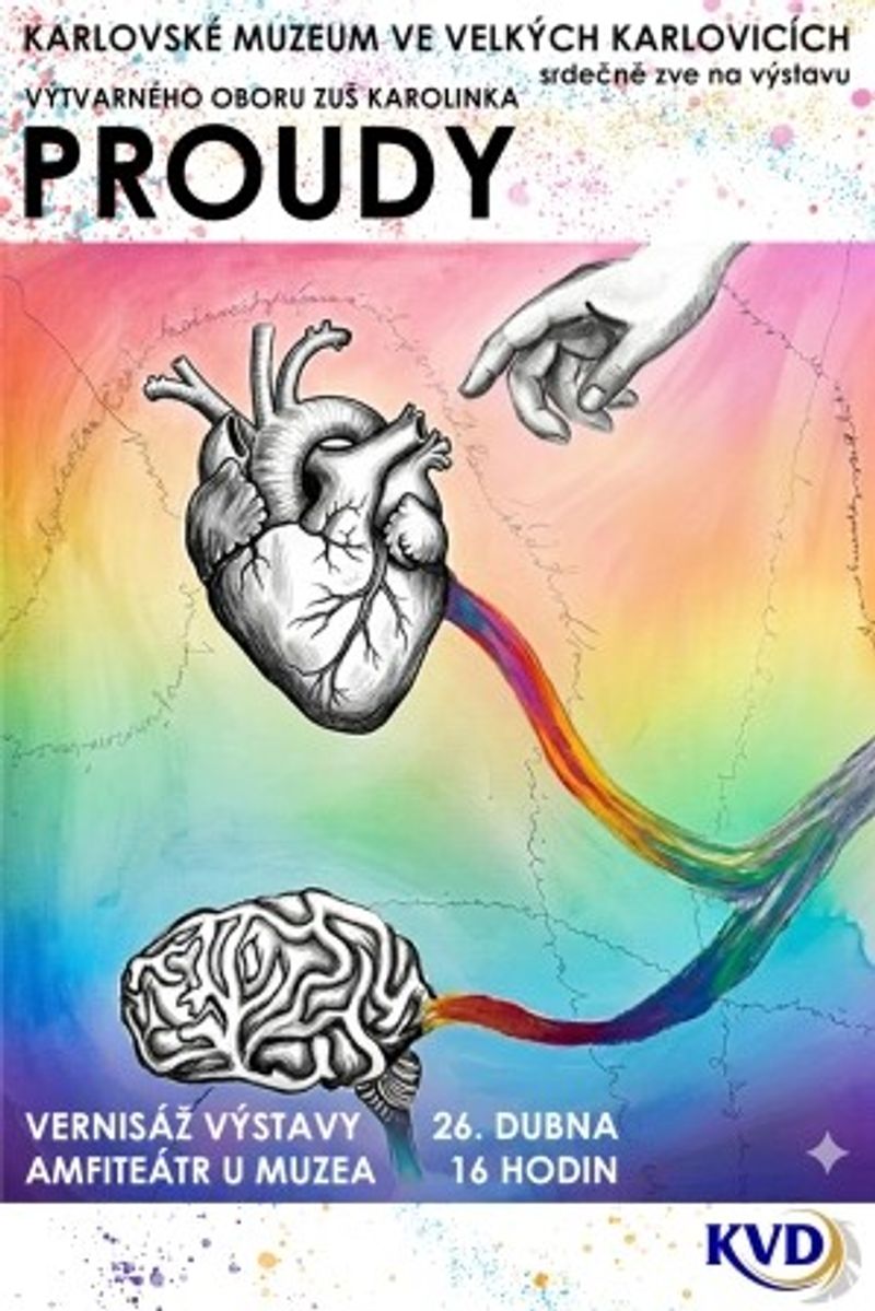 Vernisáž výstavy výtvarného oboru ZUŠ Karolinka s názvem PROUDY
