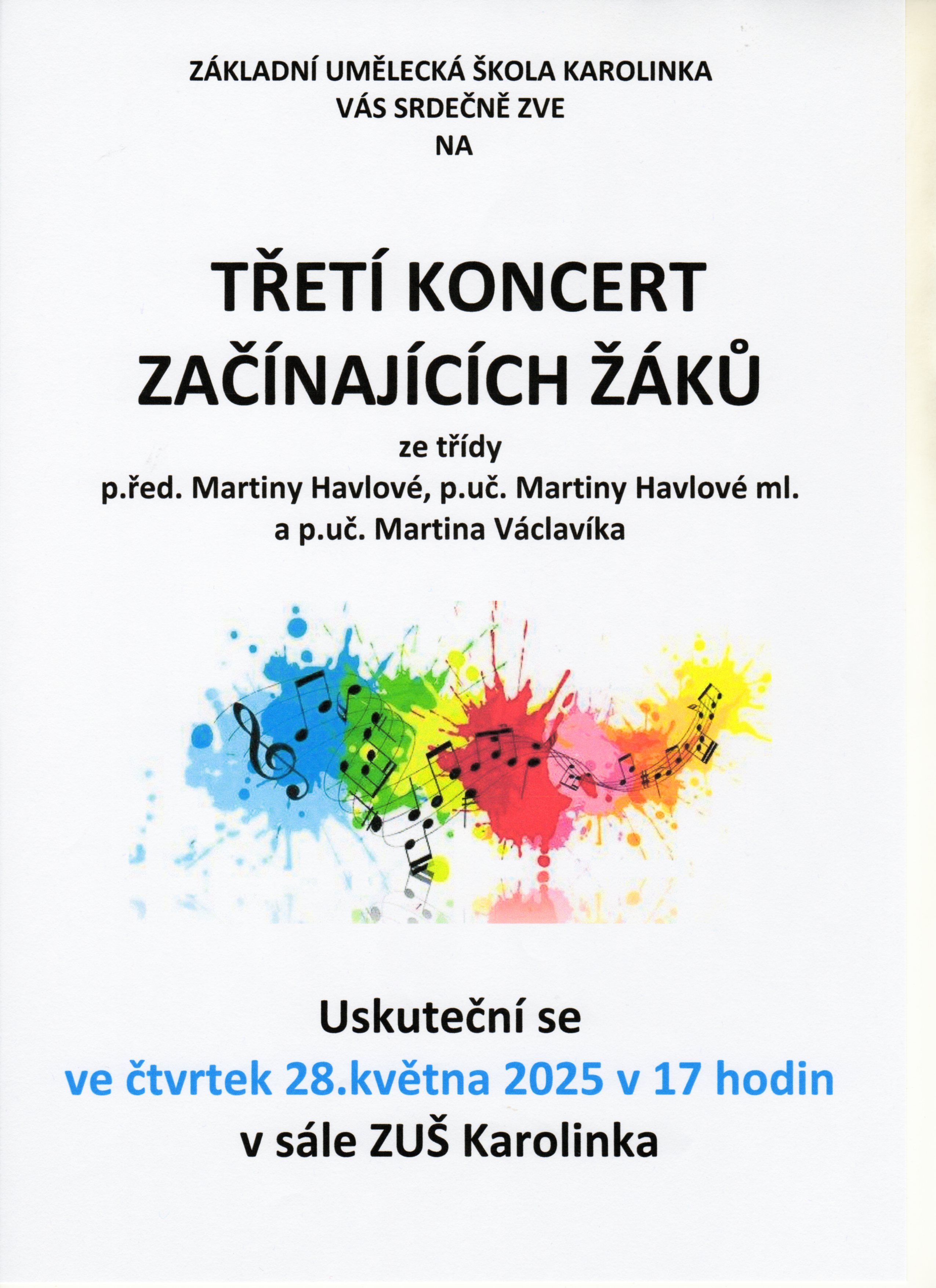 Třetí koncert začínajících žáků 