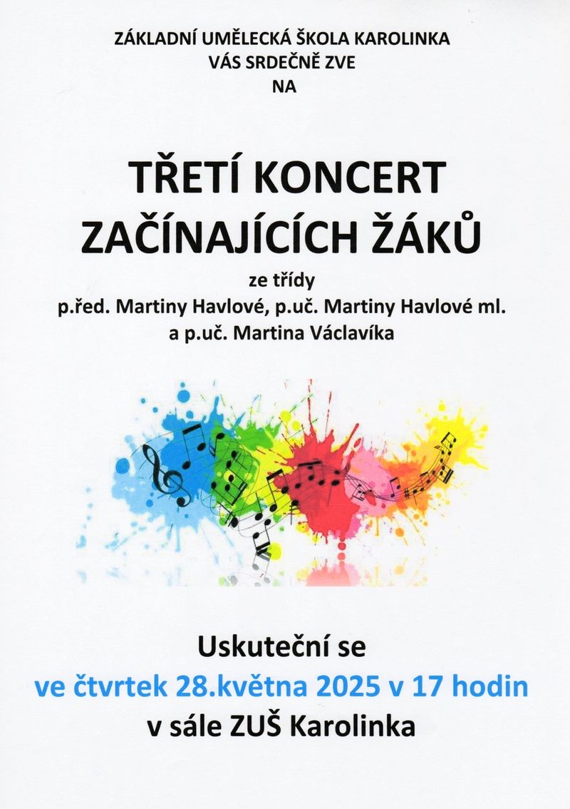 Třetí koncert začínajících žáků