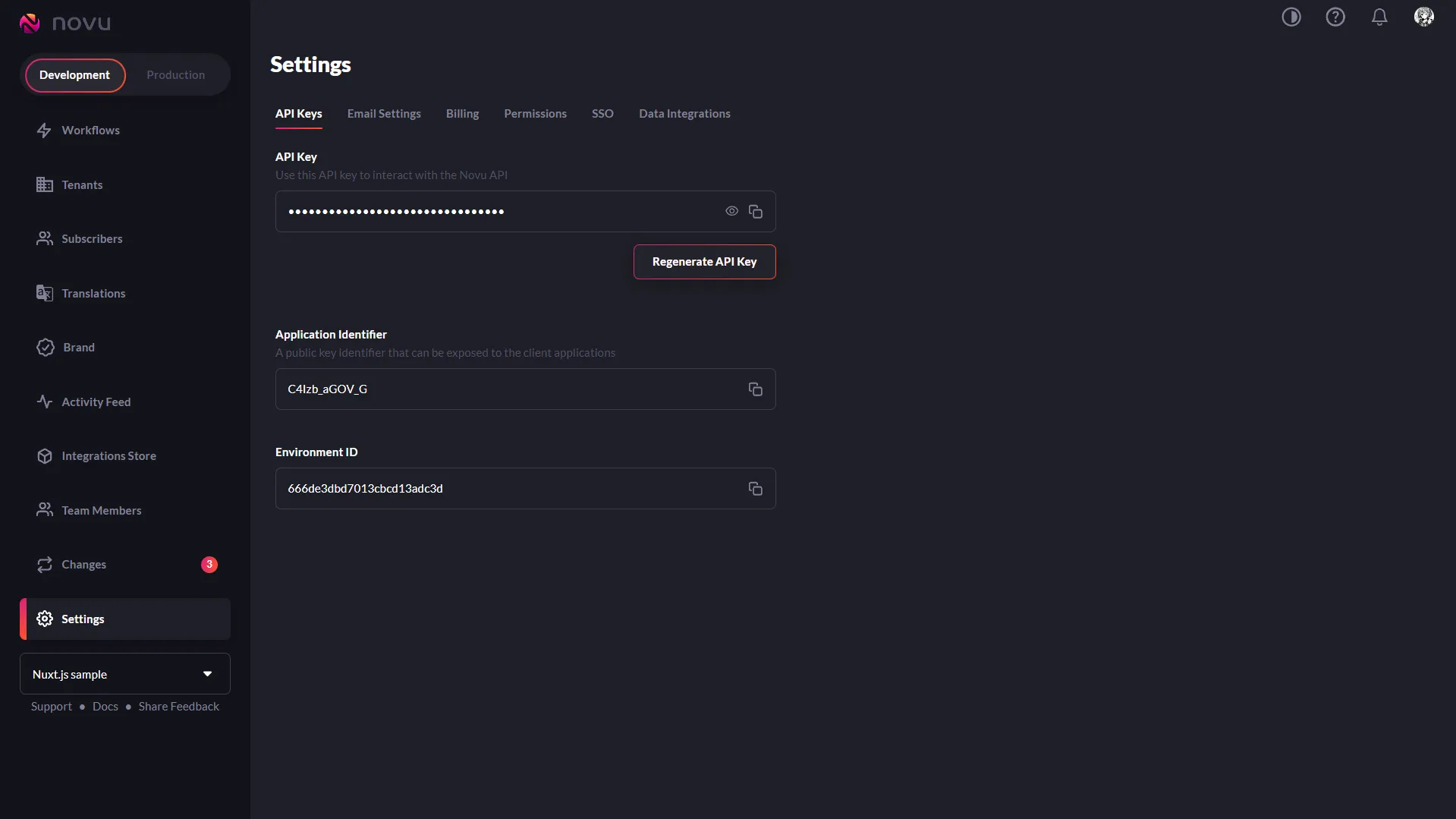 Novu Credentials