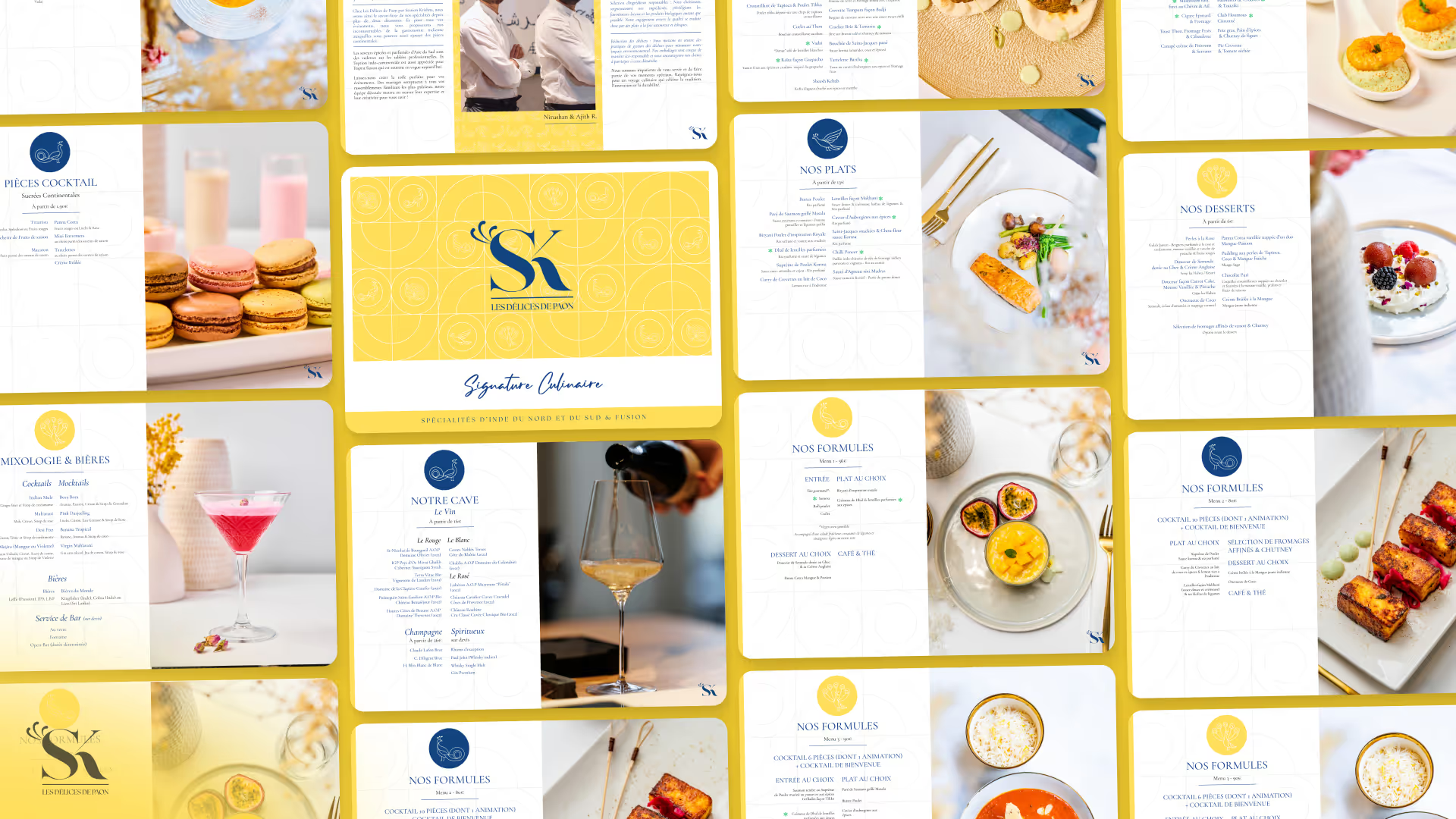 Station Krishna & Délices de Paon: brand design and event materials for a restaurant and its Parisian catering service