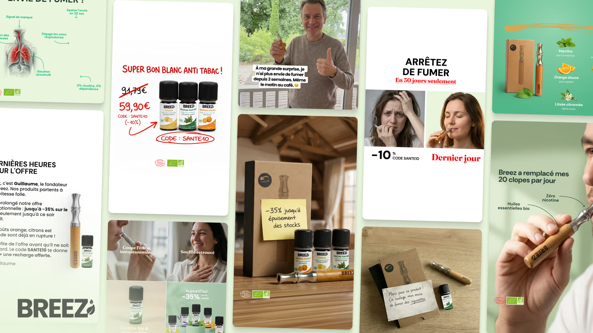 Breez: 10 to 48 creative ads per week, and an online landing page in less than two months