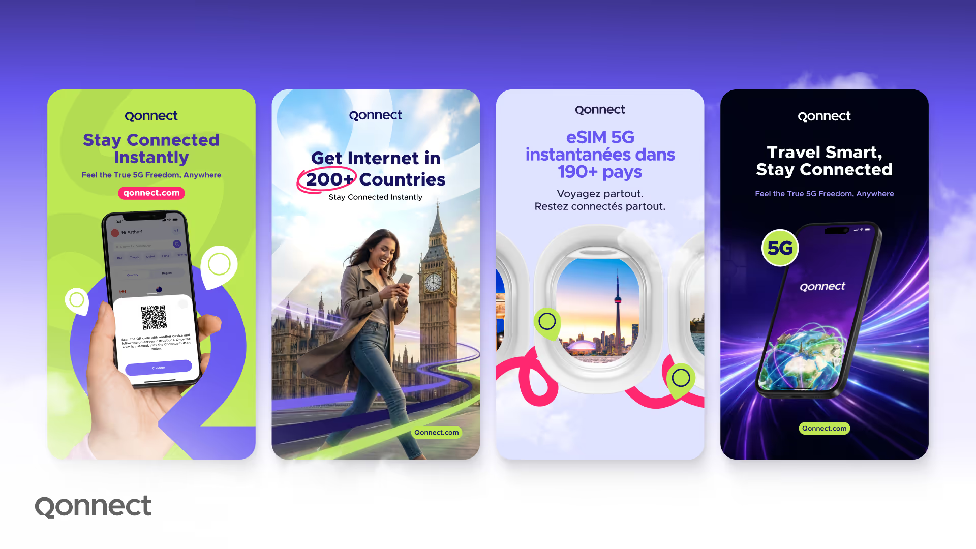 Qonnect: building the visual universe of an international eSIM solution, country by country