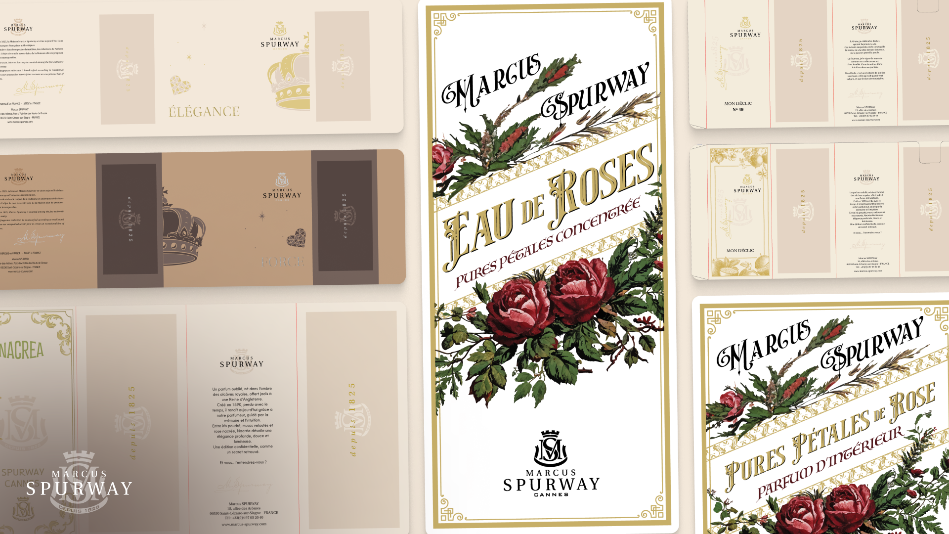 Marcus Spurway & Club Parfum : design premium pour deux maisons de parfumerie, de l'identité visuelle aux livrets de formation