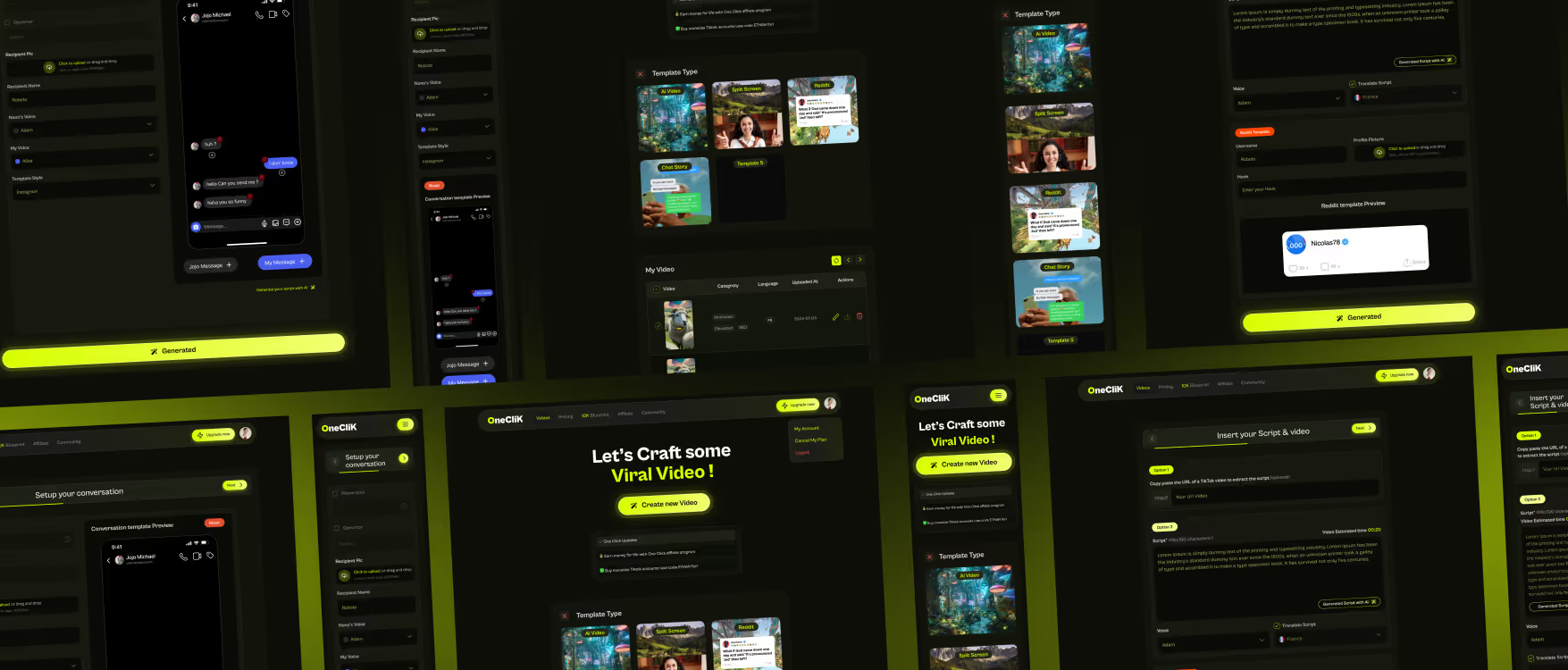 One Clik : redesign total pour un SaaS de montage vidéo boosté à l’IA