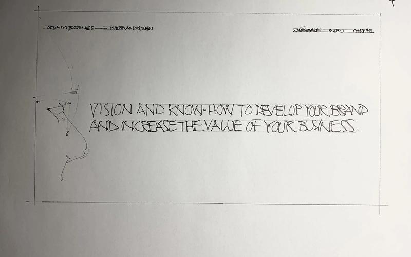 A hand drawn graphic design sketch