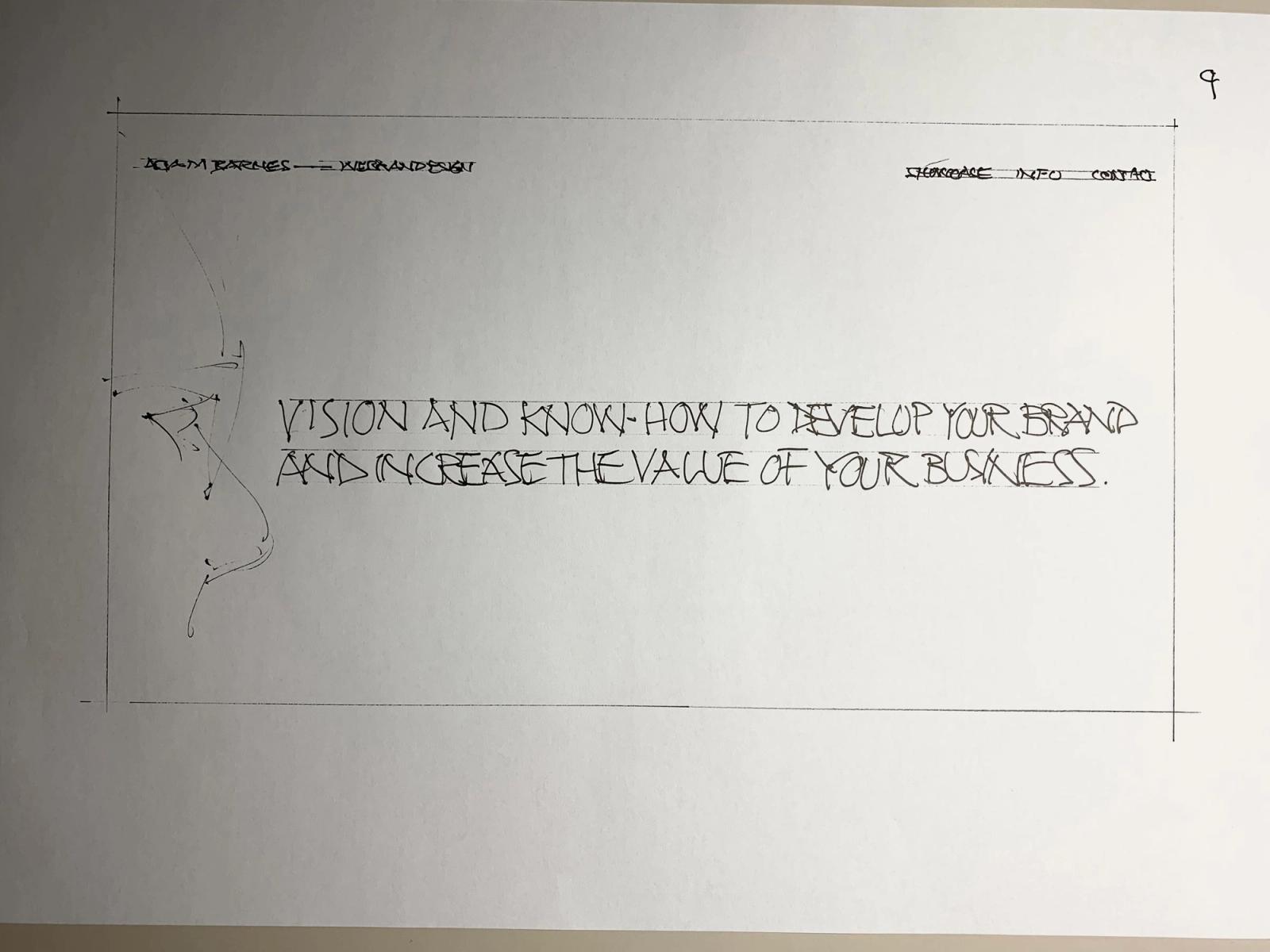 A hand drawn graphic design sketch