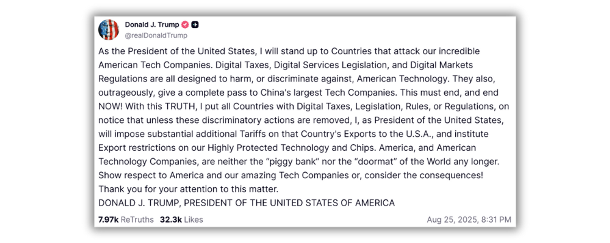 Korea Should Heed Trump’s Warning About Attacking US Tech Companies