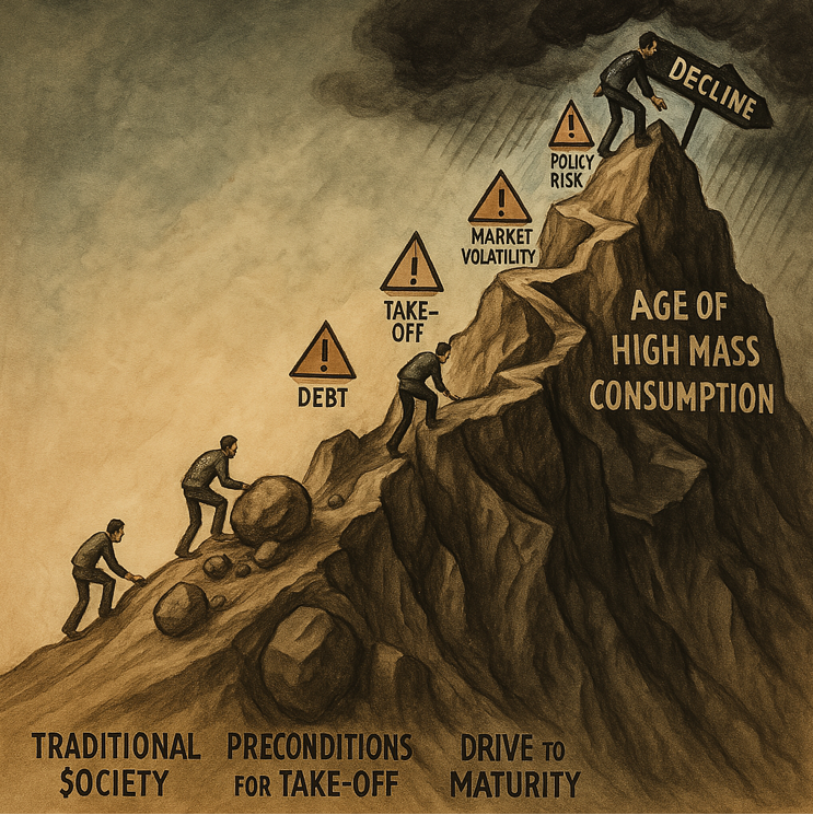 Nations at the summit of high mass consumption can and do fall