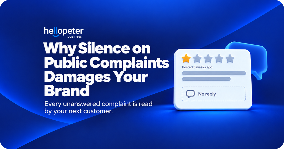 An unanswered complaint on a business profile, and what the silence costs in trust