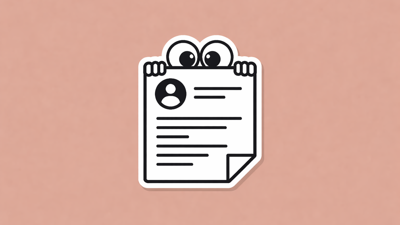 Eyes looking at a resume 
