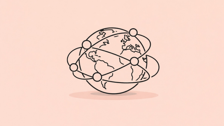 Illustration of a globe with connection nodes